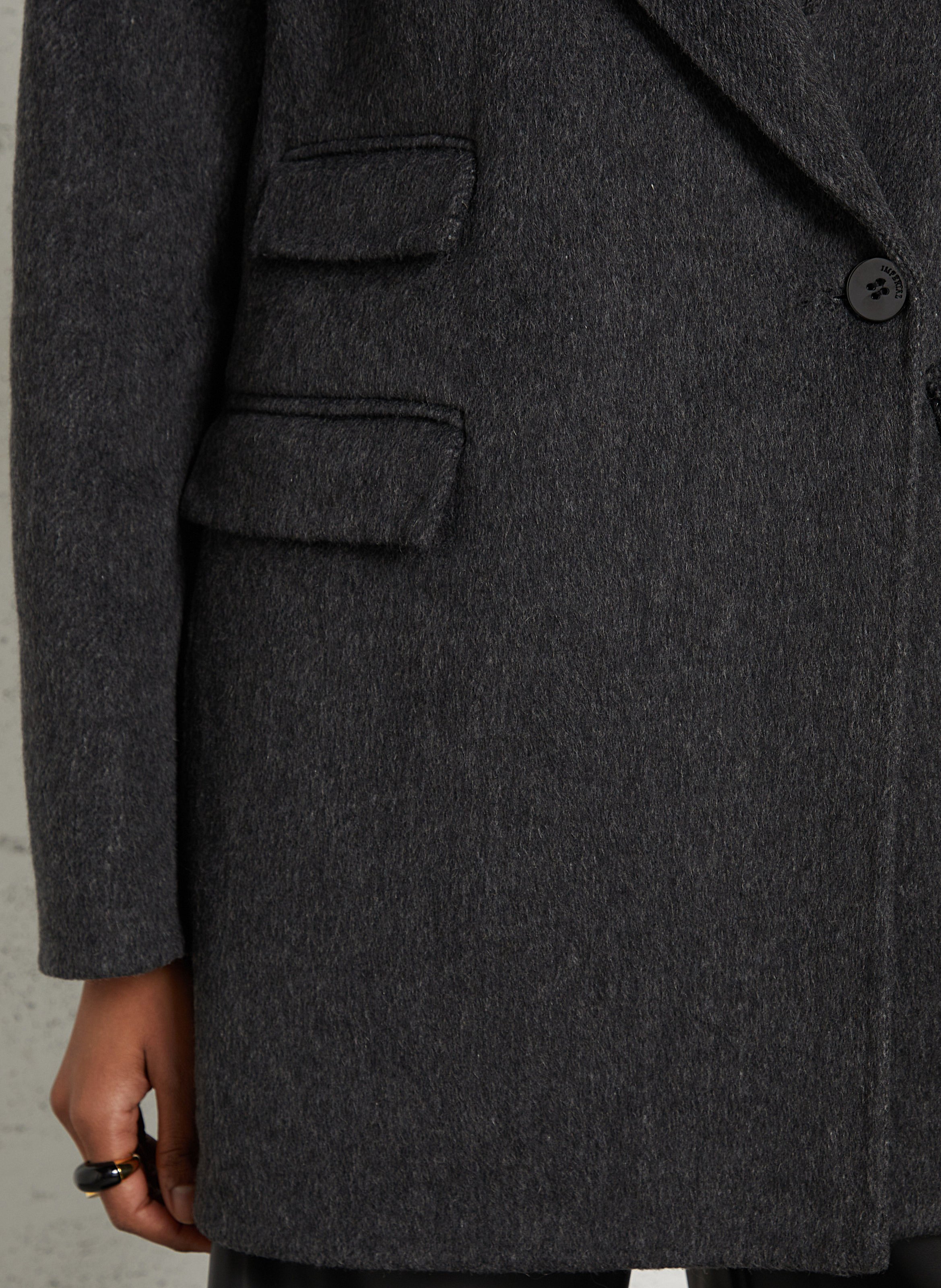 Straight wool-blend coat with tailored collar IMPERIAL Grey