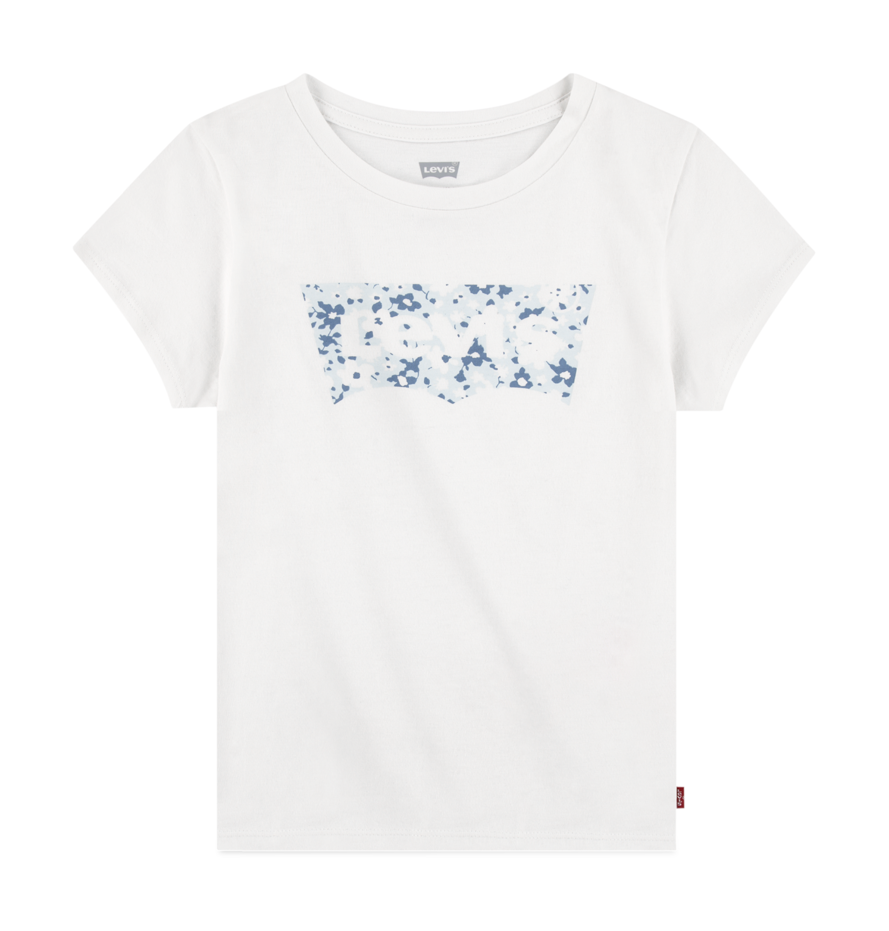 Tee-shirt col rond sérigraphié en coton LEVI'S KIDS Blanc
