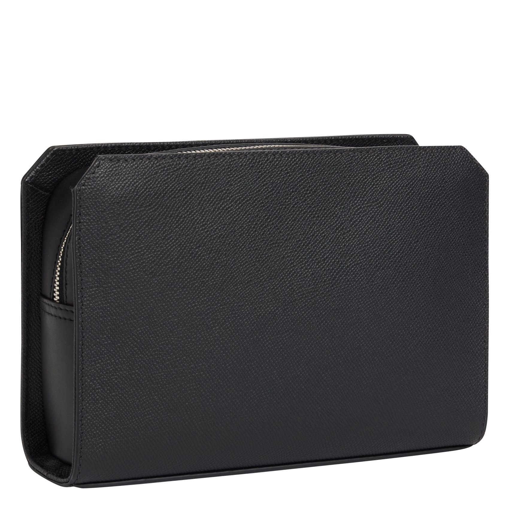 Zipped leather clutch bag LE TANNEUR Black