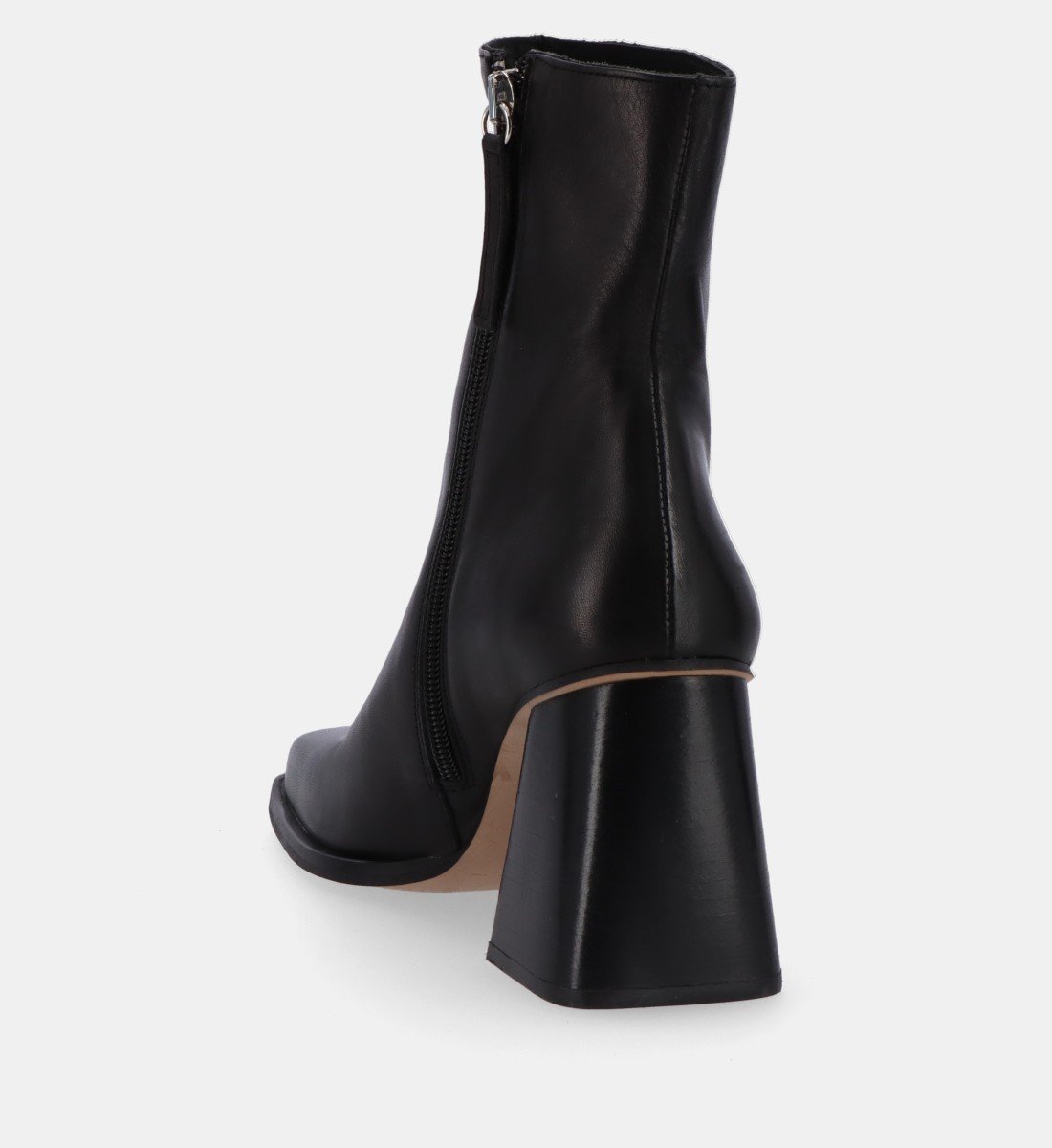 Textured leather plain mid-calf boots ALOHAS Black