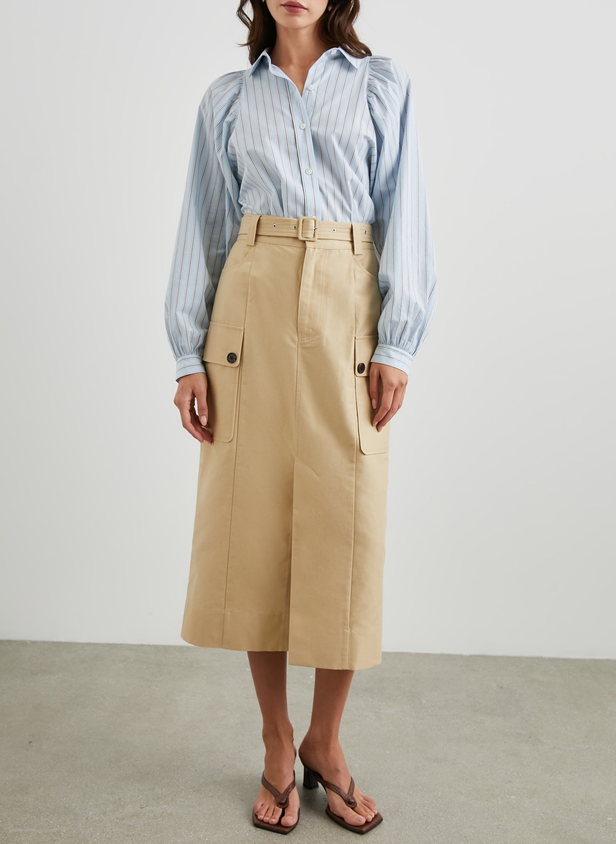 Chemise rayée en coton mélangé RAILS Bleu