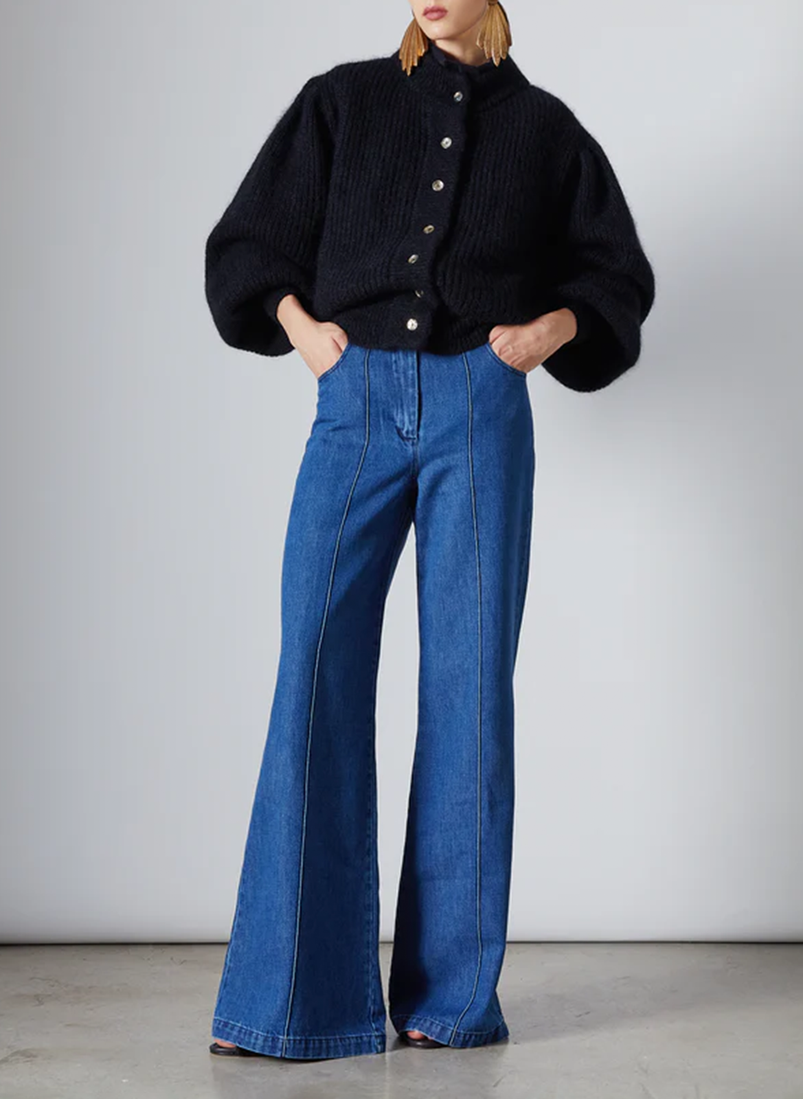 Cardigan en mohair et laine mélangé THE LABEL EDITION Noir