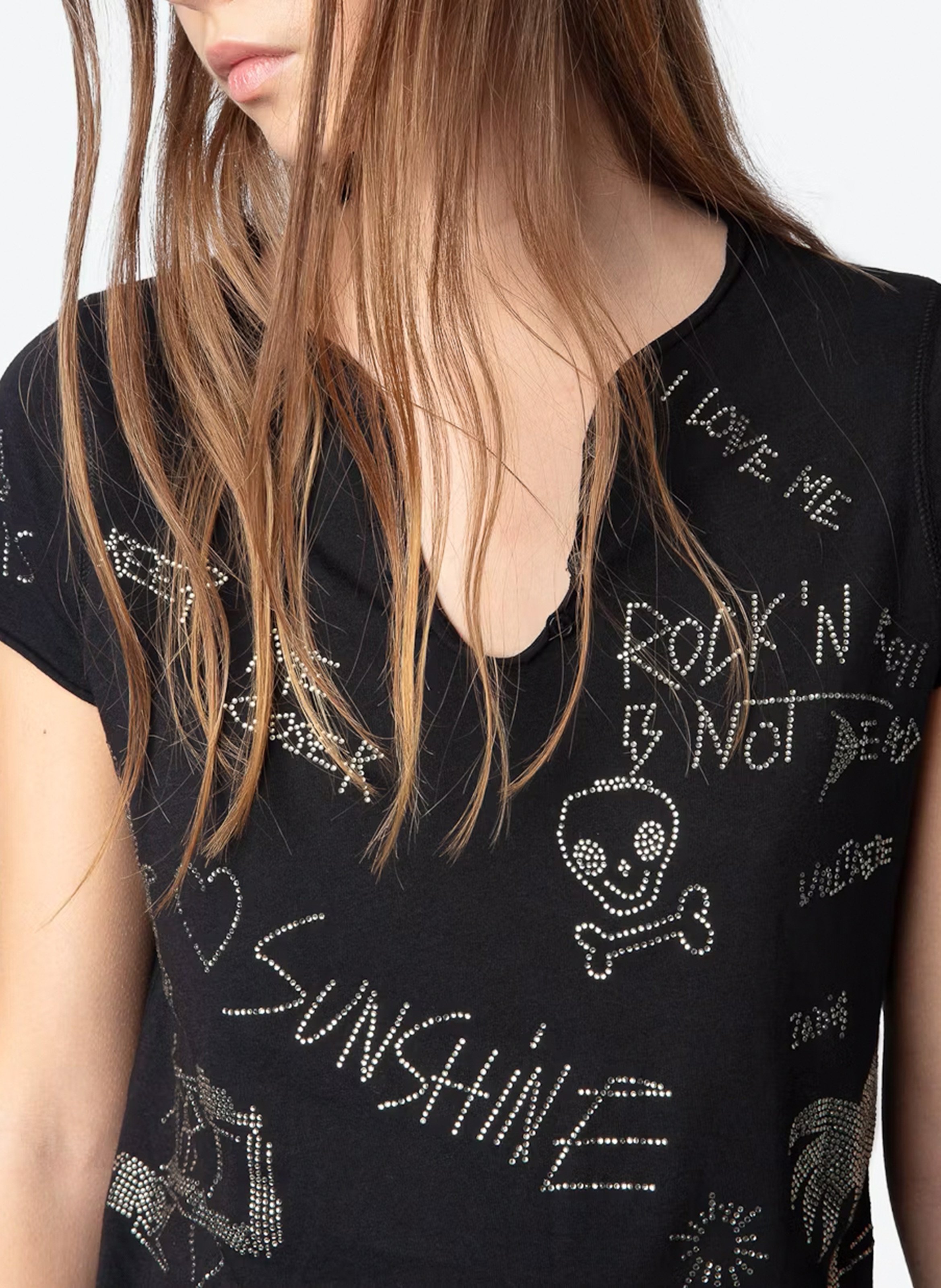 Tunesisches T-Shirt aus Baumwolle Schwarz