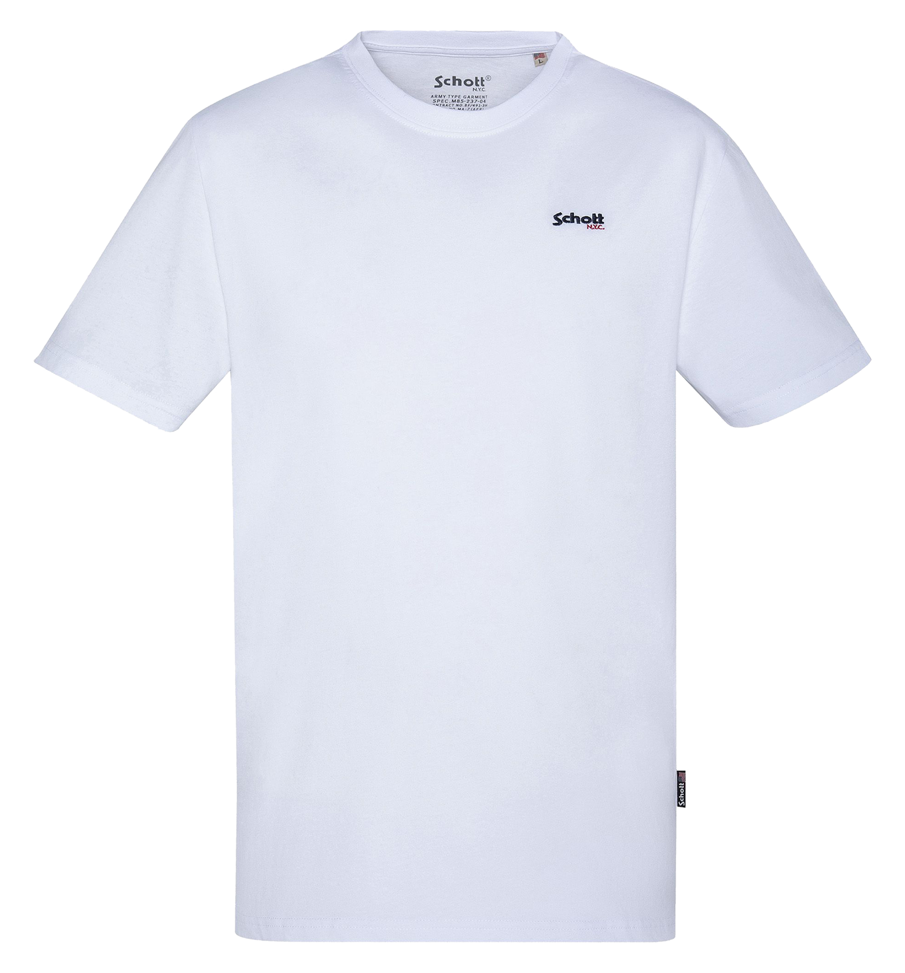 Tee-shirt manches courtes en coton SCHOTT Blanc