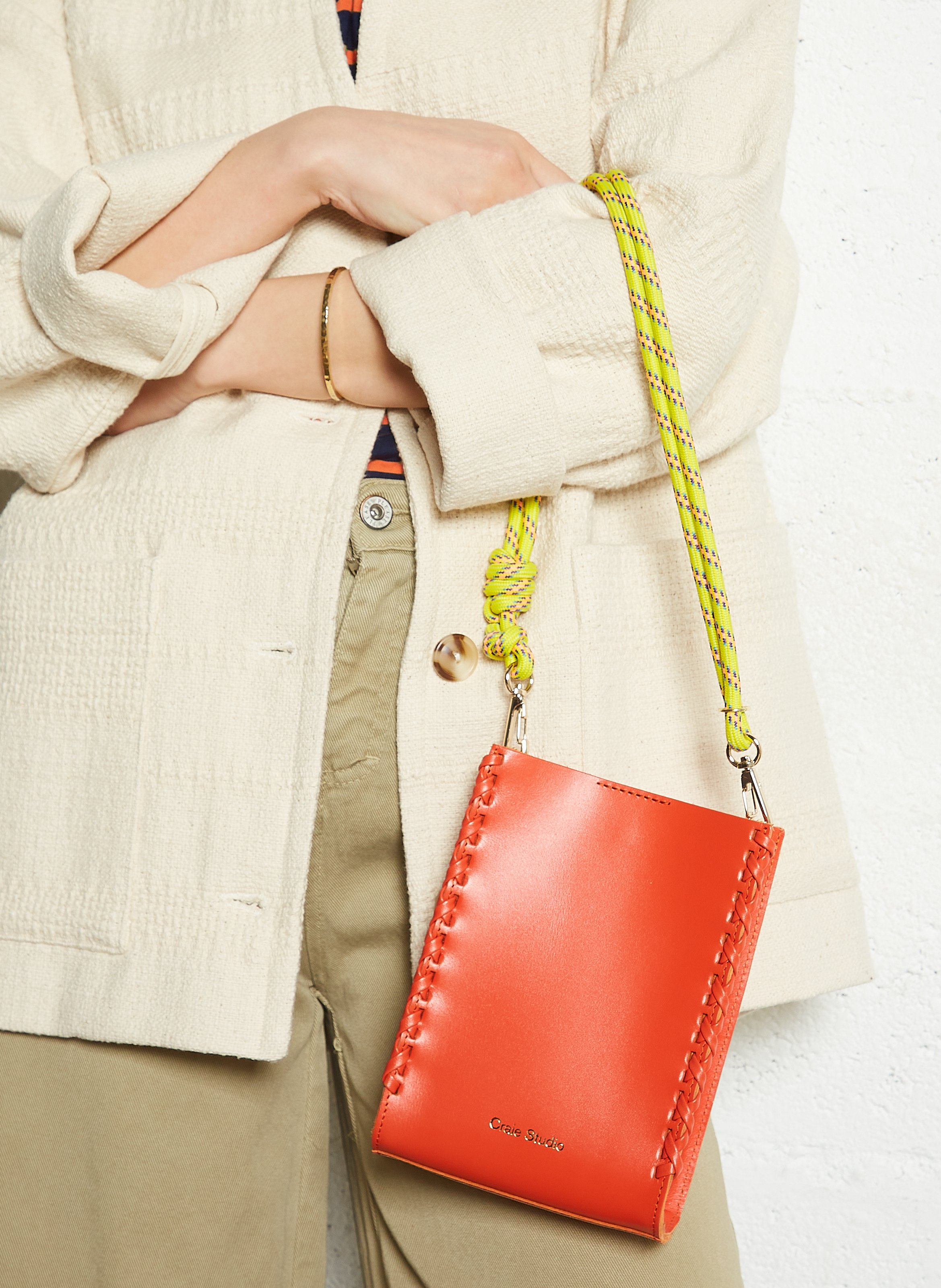 Sac porté épaule en cuir  CRAIE STUDIO Rouge