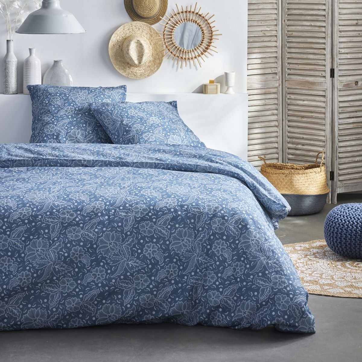 Cotton bedding set TODAY LINGE DE MAISON Blue