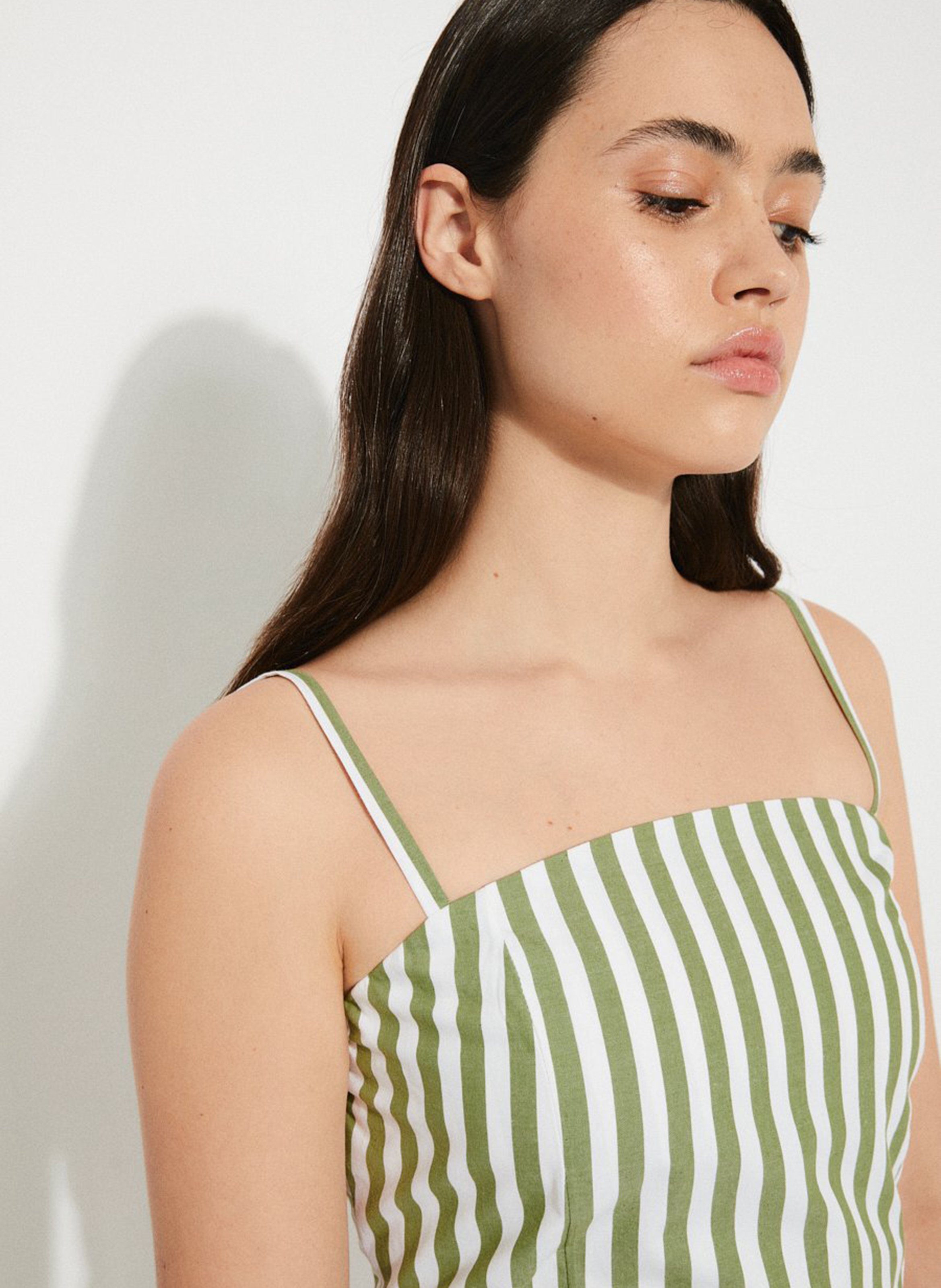 Robe midi en coton recyclé RITA ROW Vert