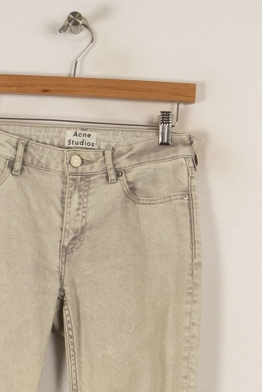 Cropped slim jeans with studs ACNE STUDIOS - Seconde Main Grey