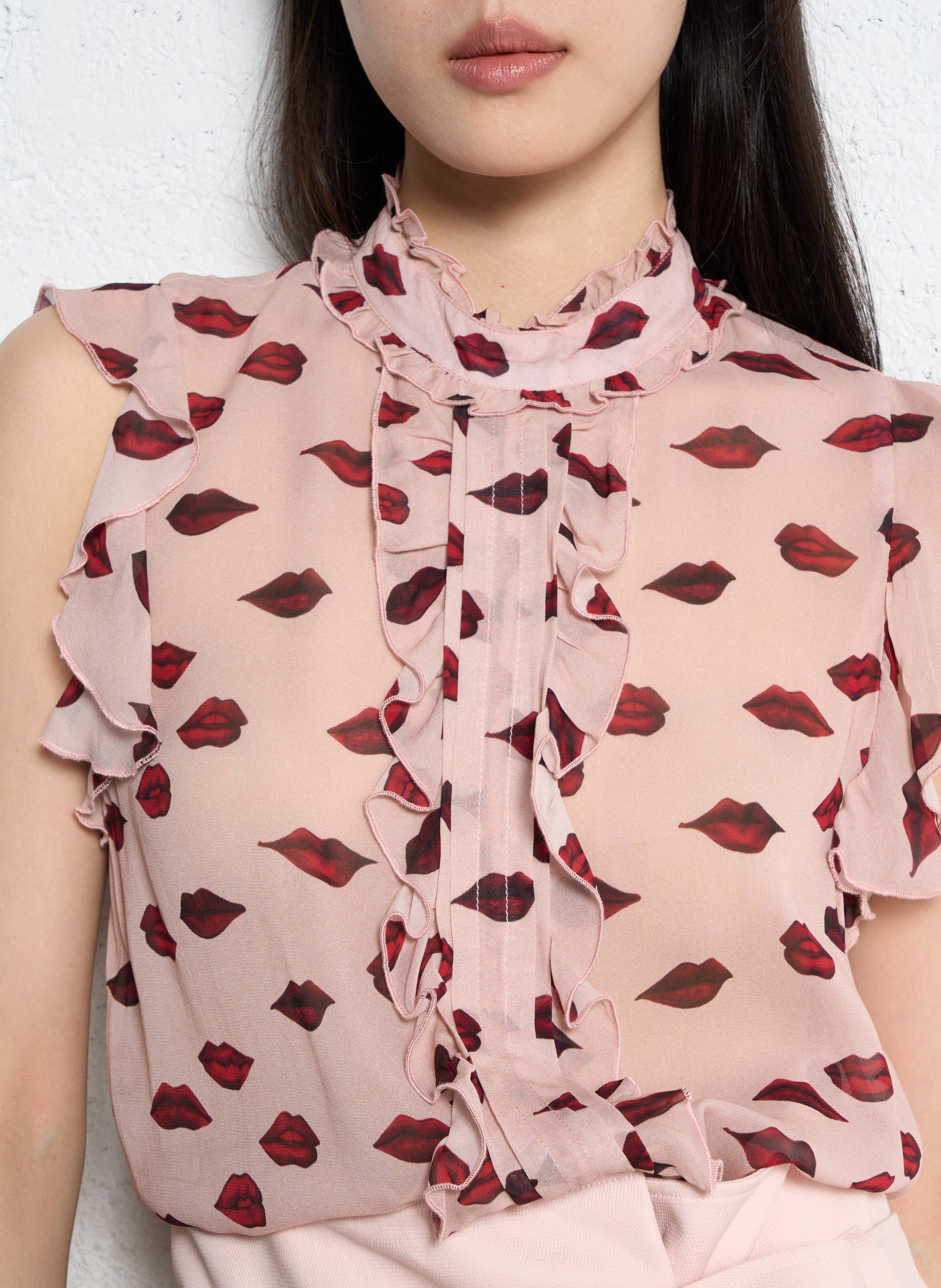 Printed straight top  IKKS Pink