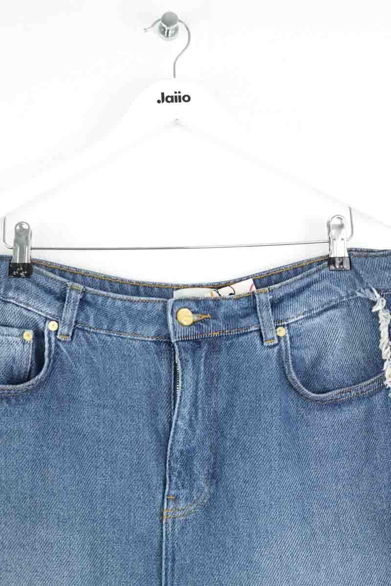 Cotton straight jeans GANNI - Seconde Main Blue