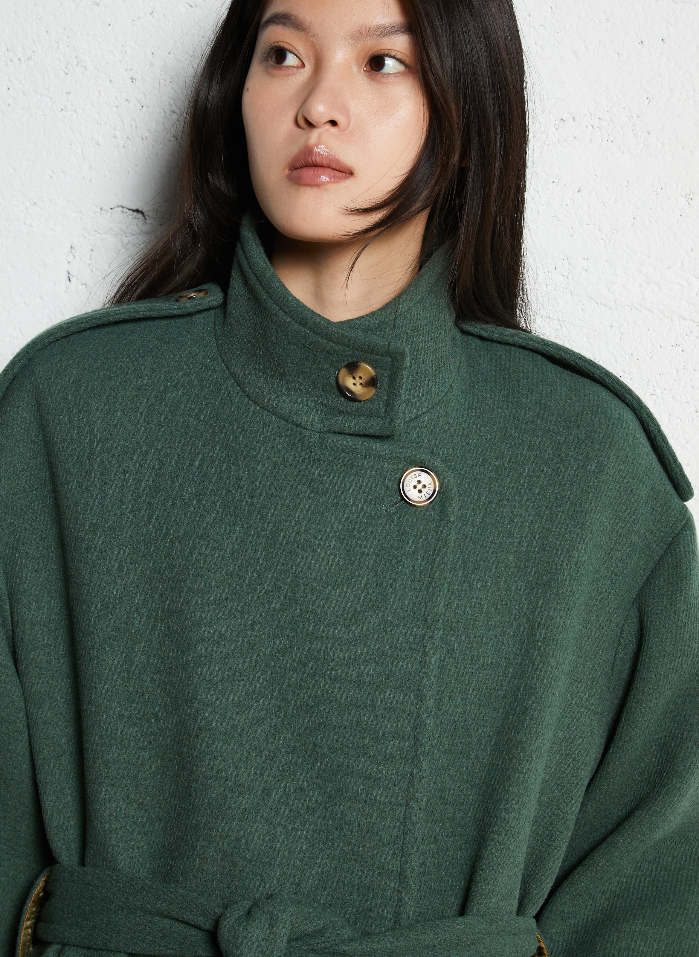 Gerade geschnittener Mantel Grun