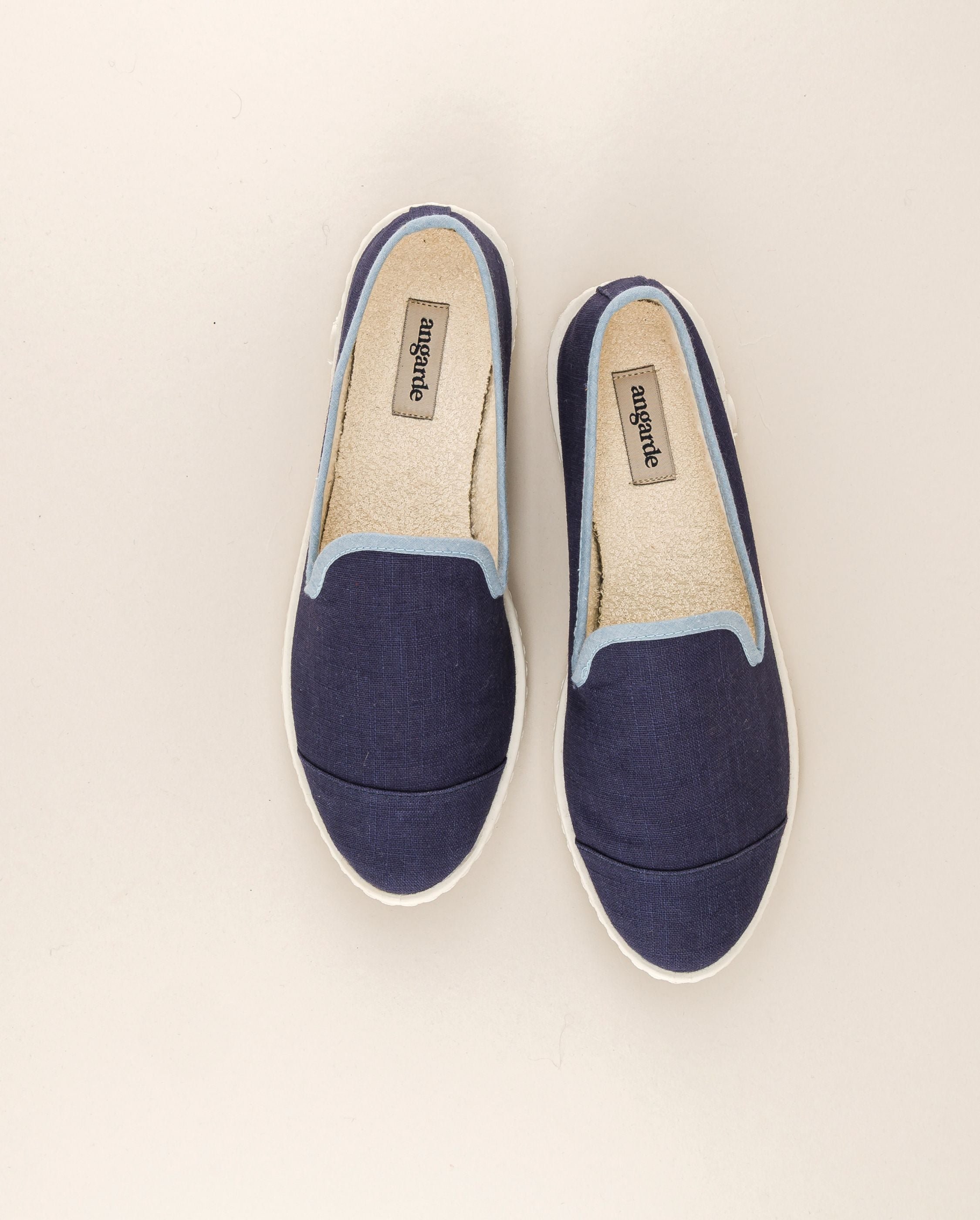 Women's Linen and Sky Blue Denim Slipper ANGARDE Blue