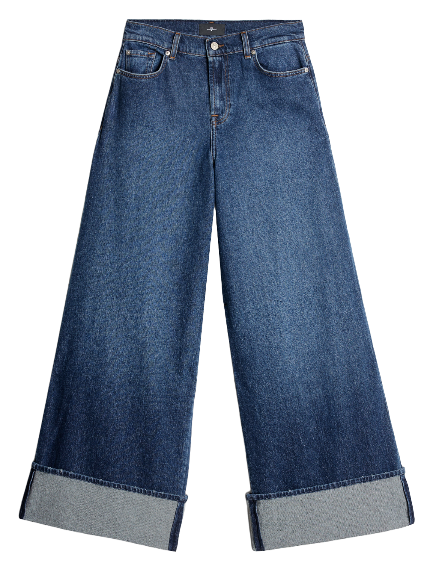 Wijde broek met omslag 7 FOR ALL MANKIND Blauw