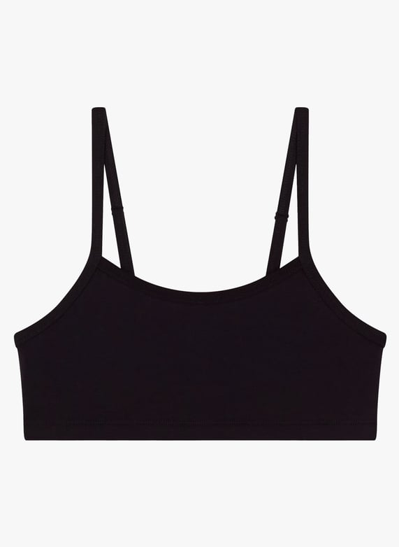 Brassière unie en coton mélangé Black Petit bateau Femme Place