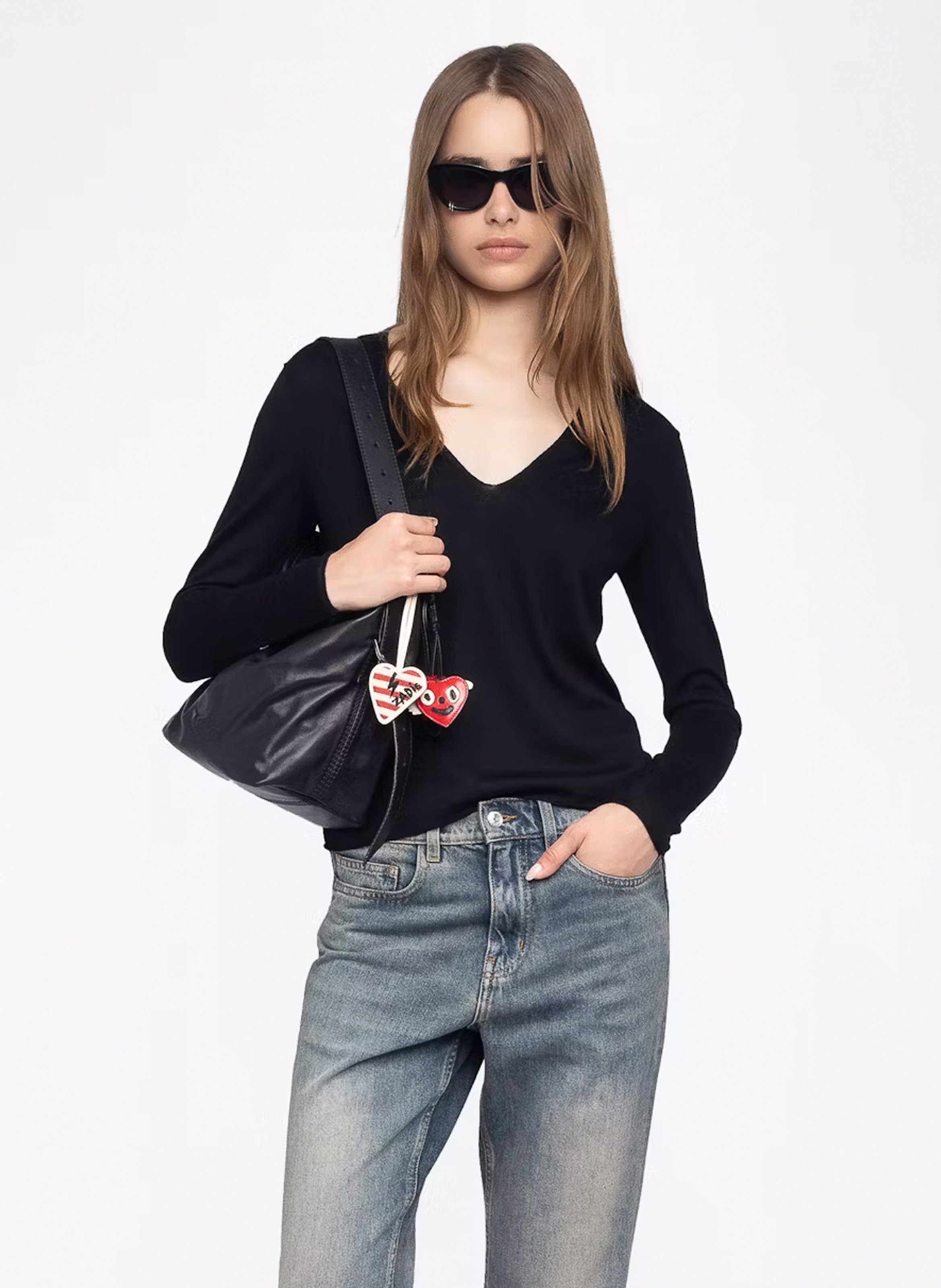 Pull droit en laine ZADIG&VOLTAIRE Noir