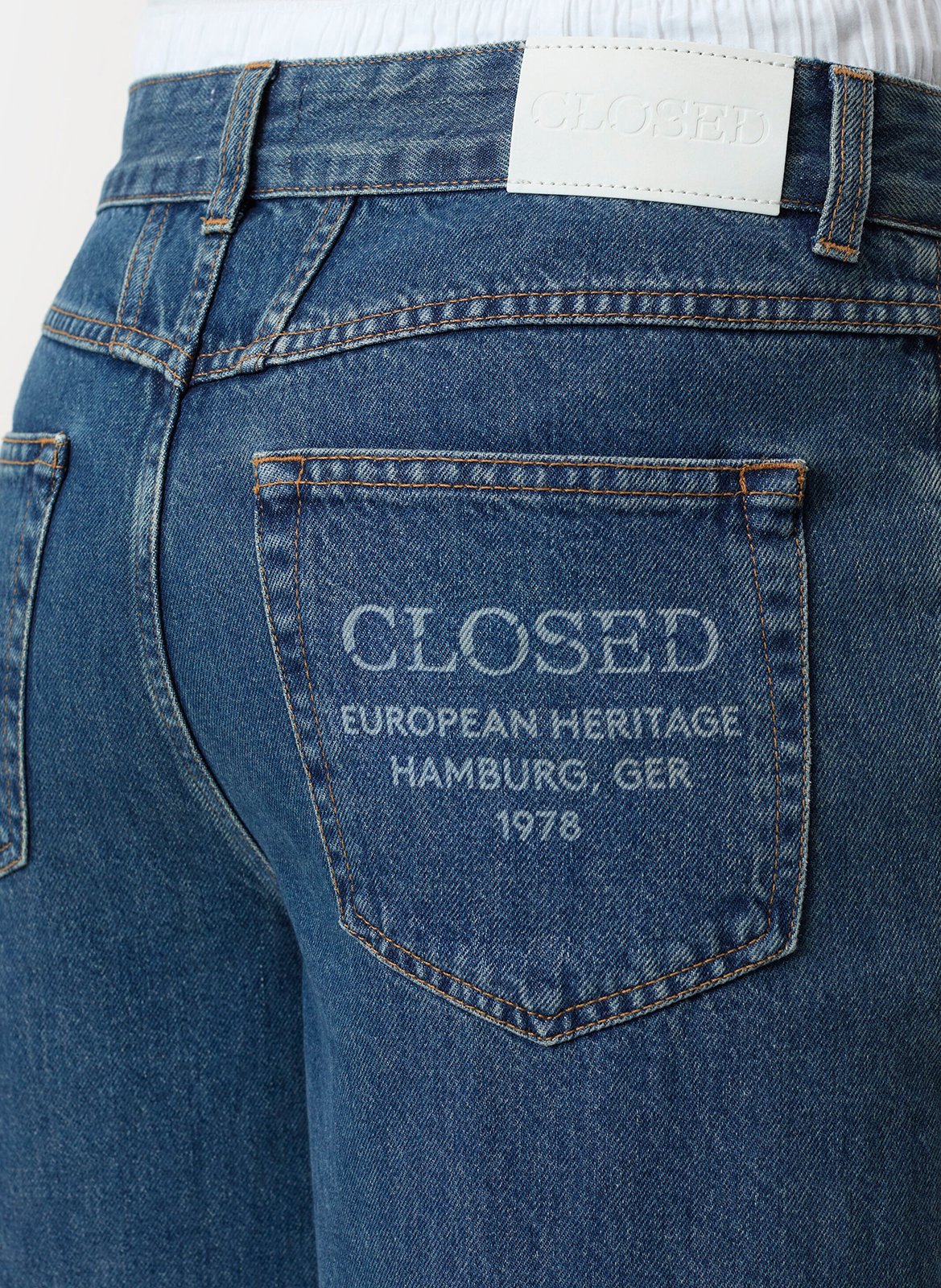 High-waisted wide leg jeans with printed pocket CLOSED Blue