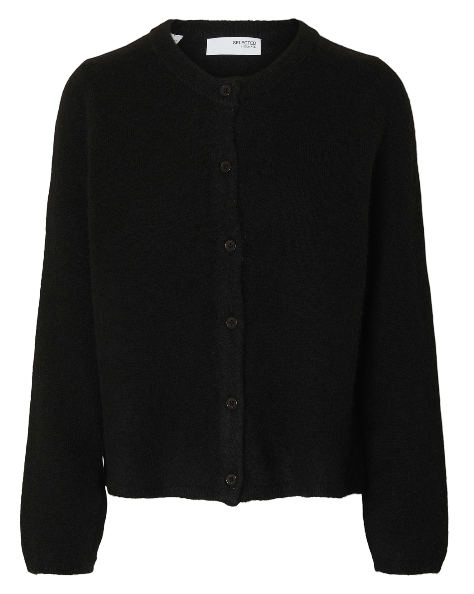 Gilet col rond en laine mélangée SELECTED Noir