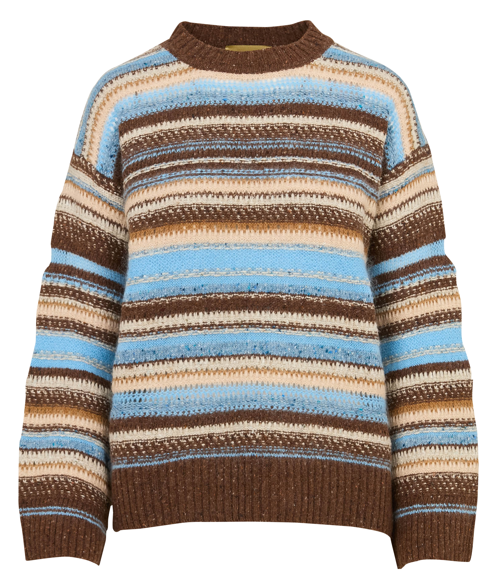 Pull large à rayures en laine mélangée MOMONI Marron