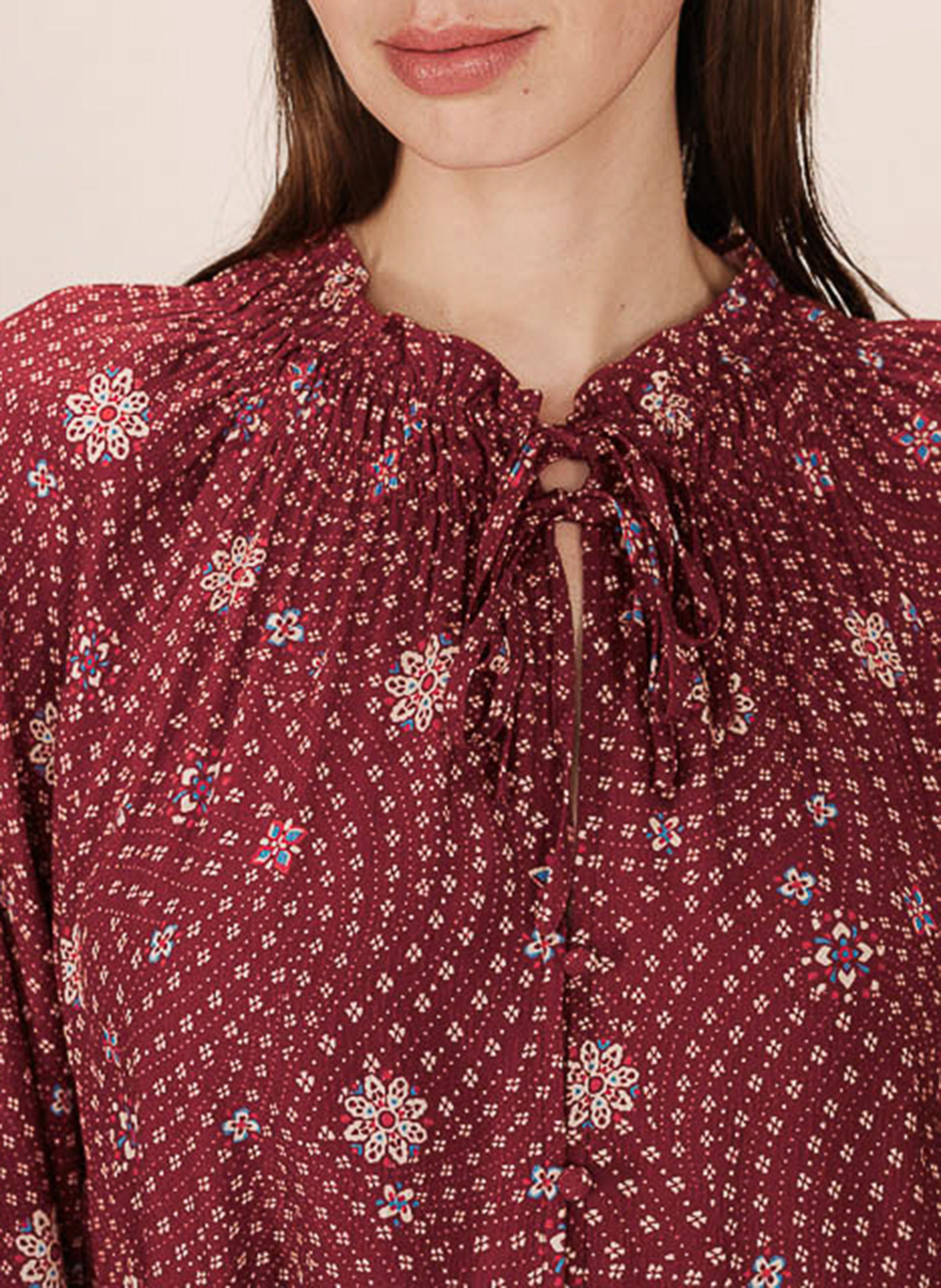 straight round neck printed blouse GRACE ET MILA Brown