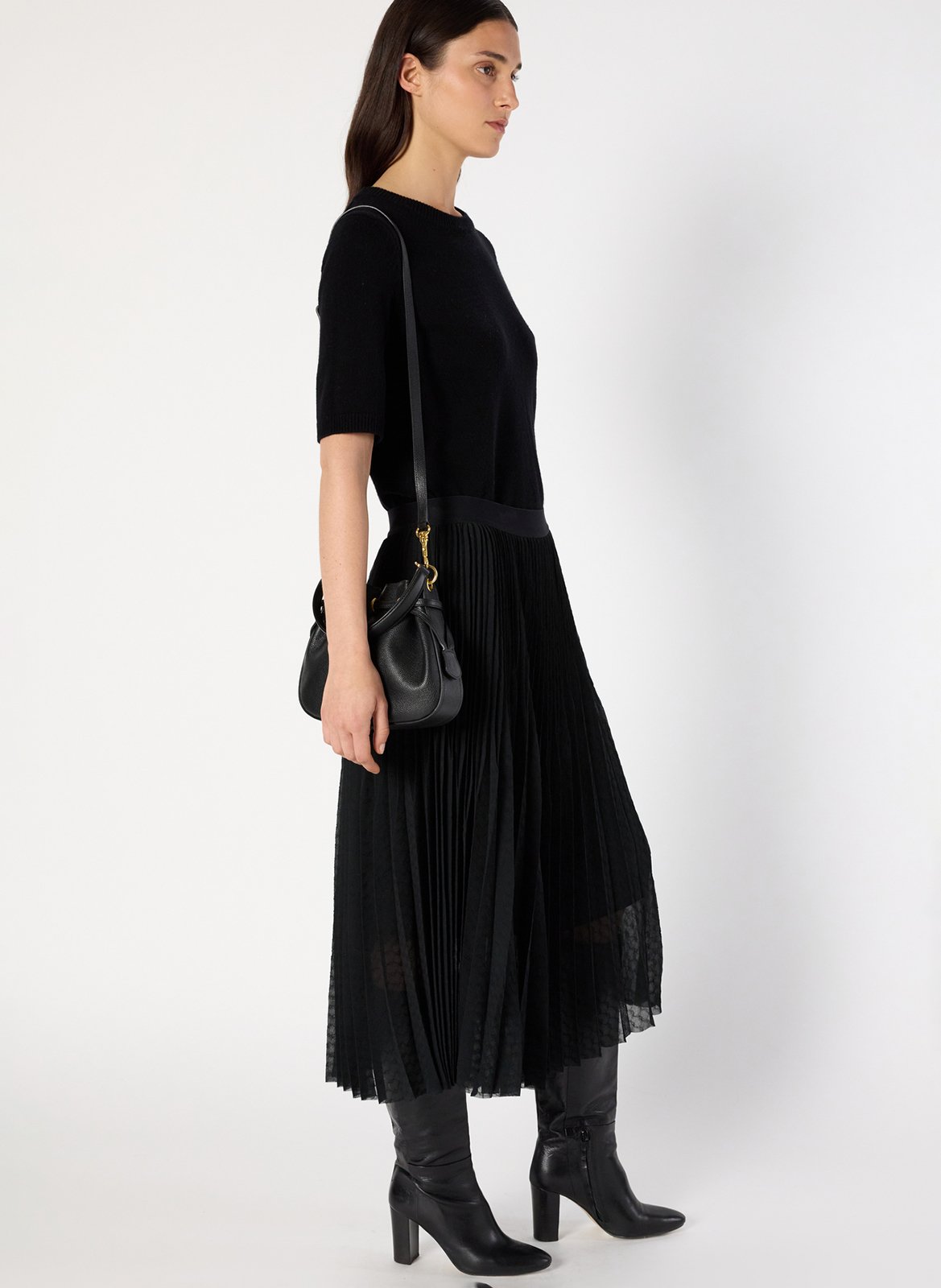 Jupe midi plissée GERARD DAREL Noir