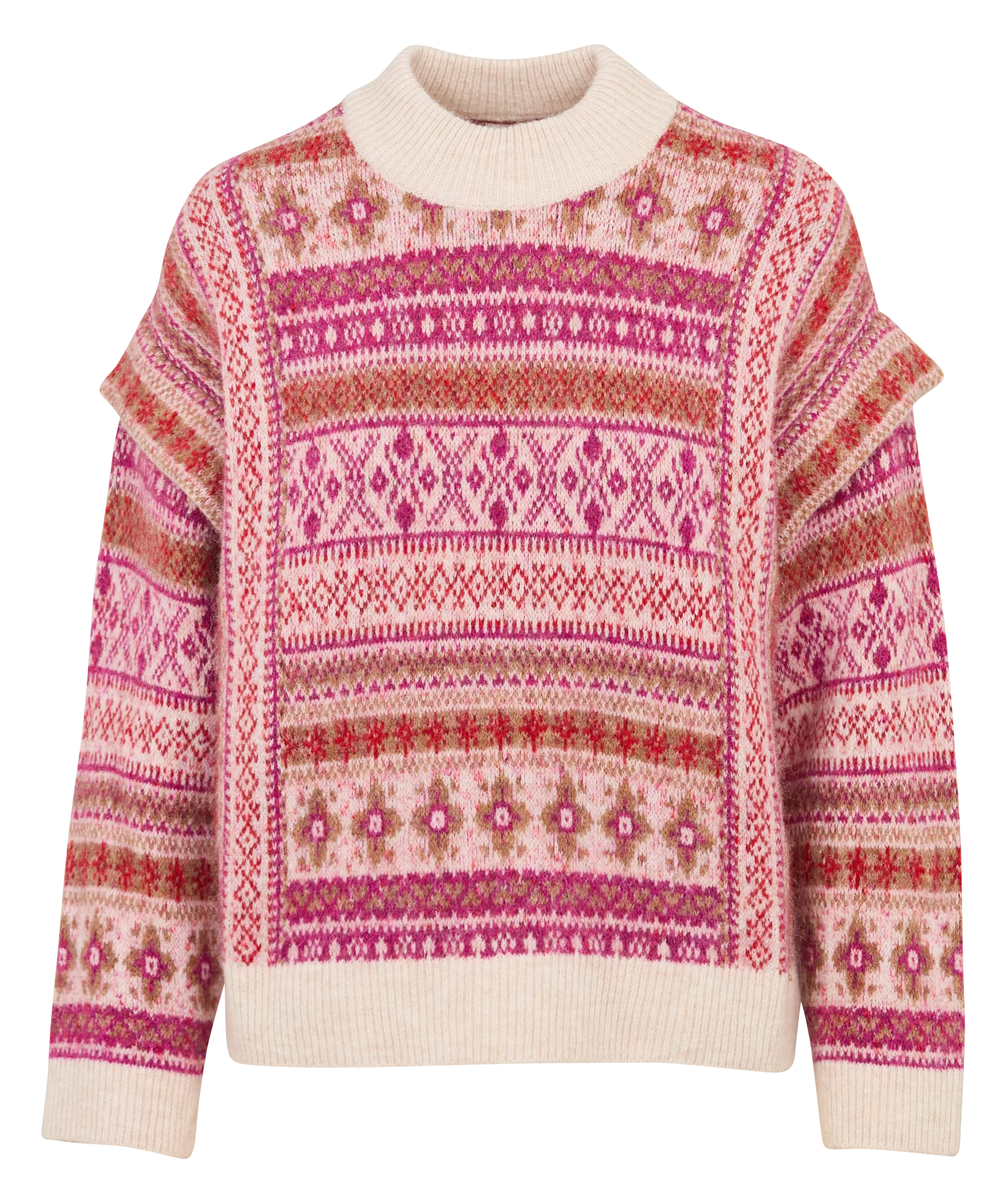 Round-neck printed sweater DES PETITS HAUTS Pink