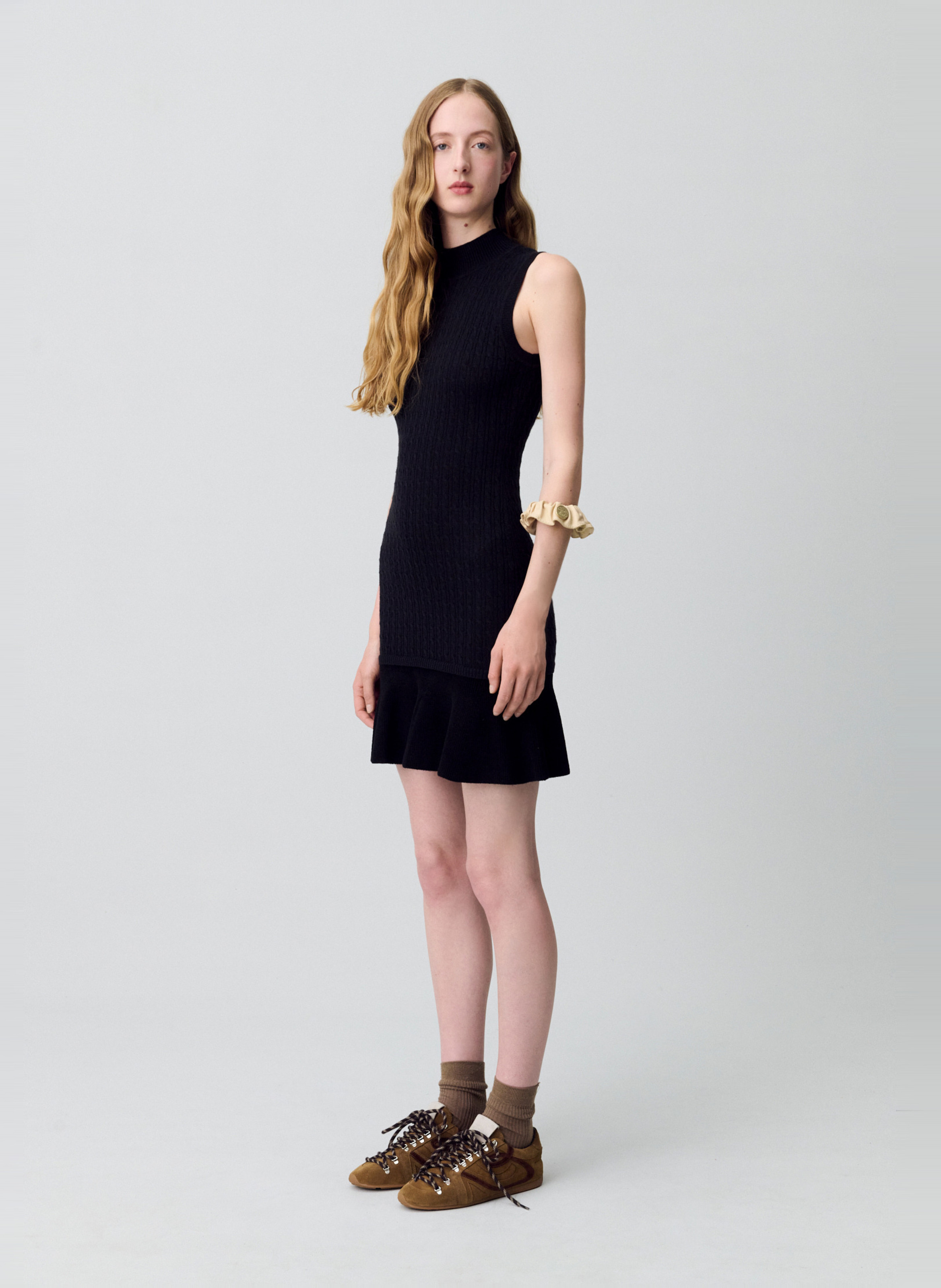 Robe courte évasée en laine mélangée CLAUDIE PIERLOT Noir