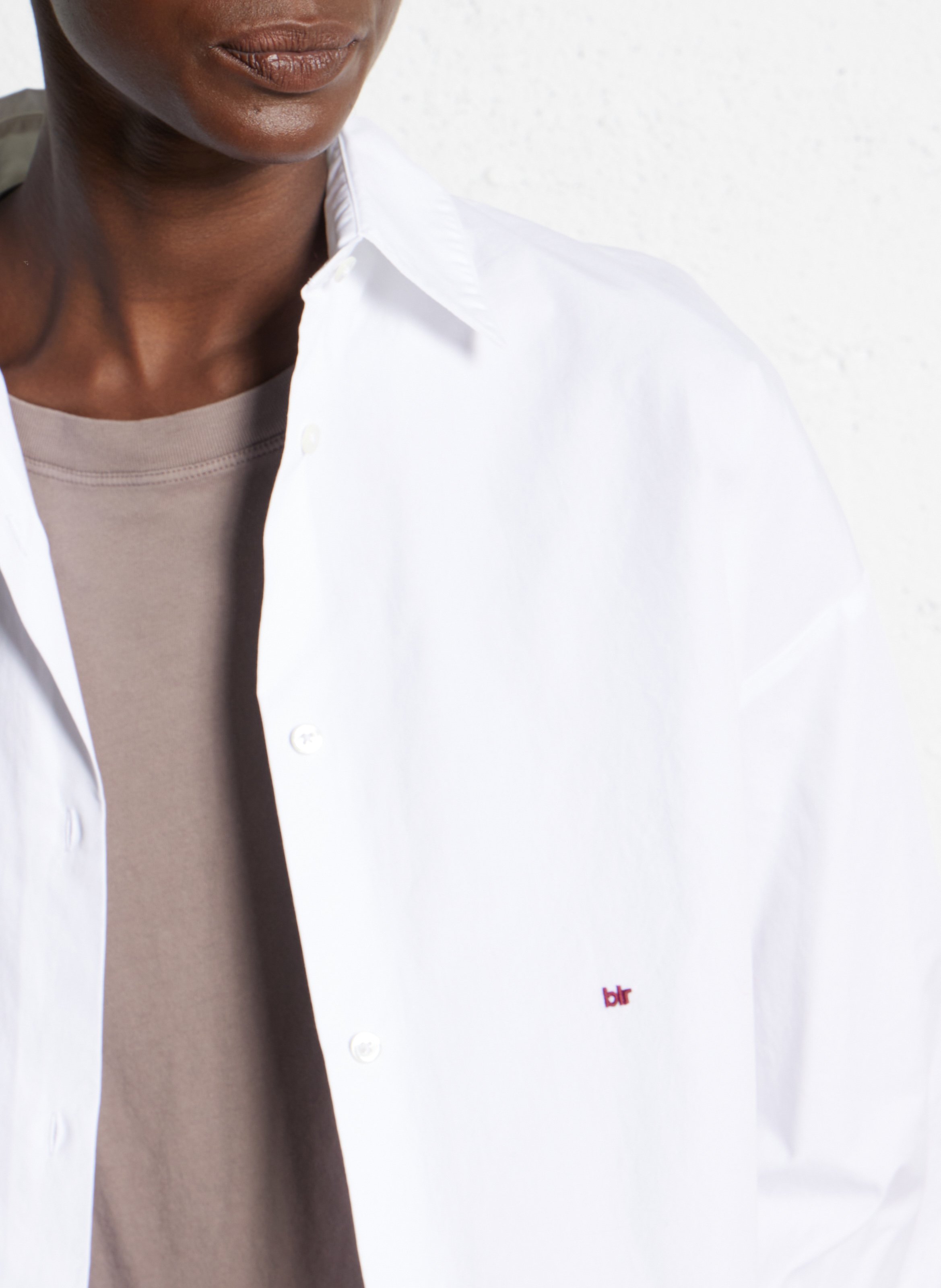 Wijdvallende effen blouse met knoopsluiting BELLEROSE Wit