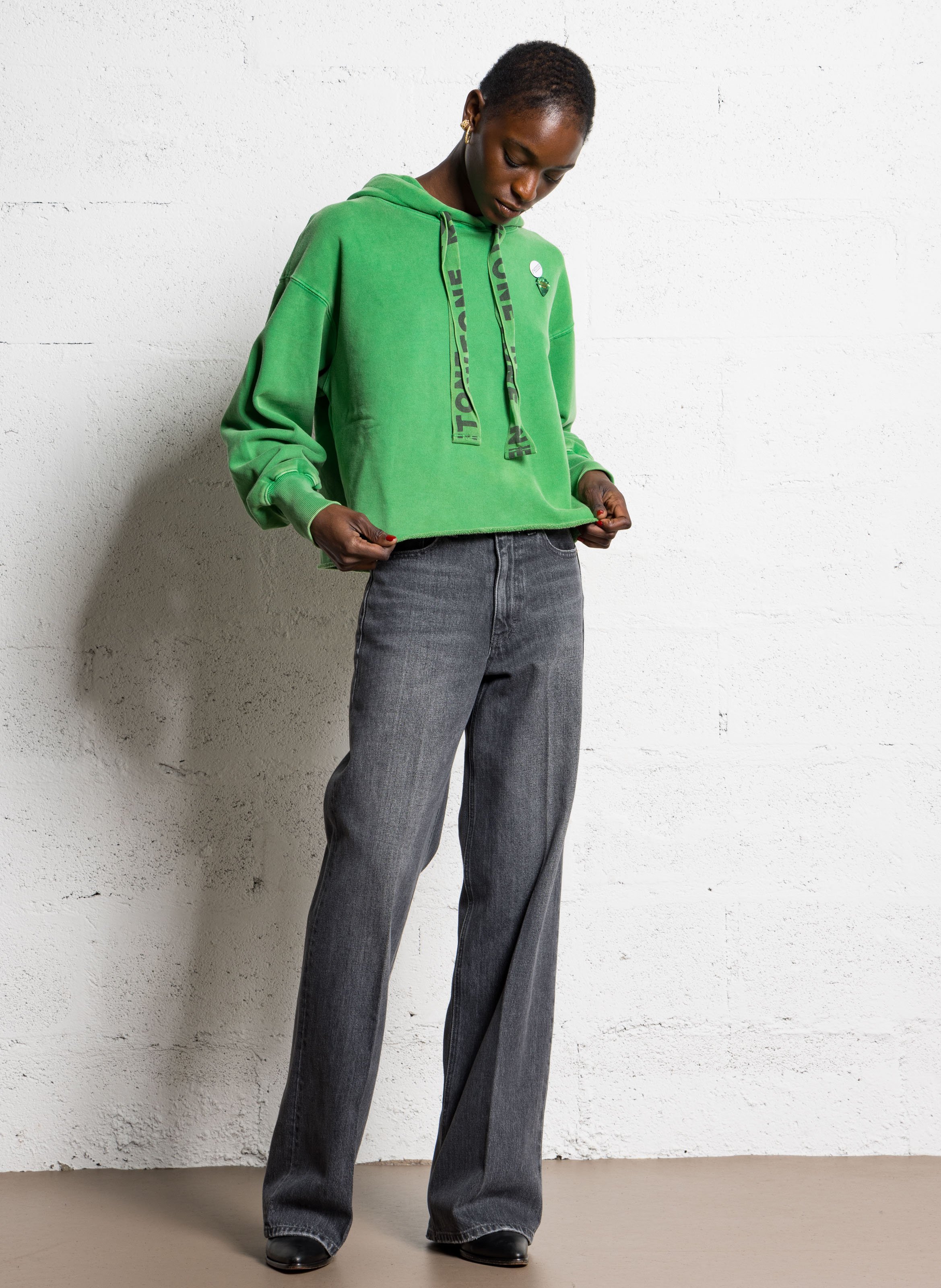 Sweat col rond en coton mélangé NEWTONE Vert