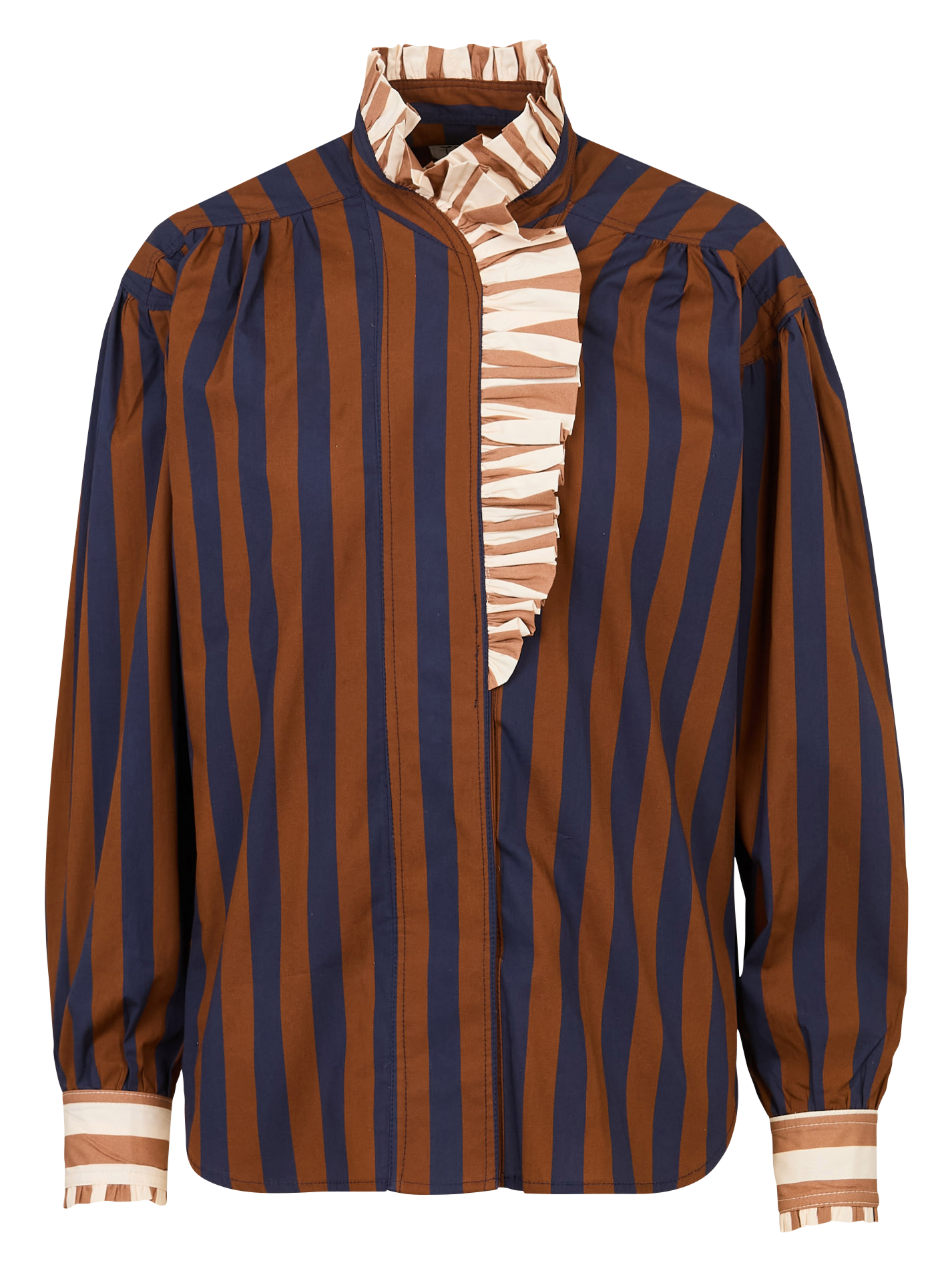 Striped shirt with Victorian collar SOPHIE+LUCIE Blue