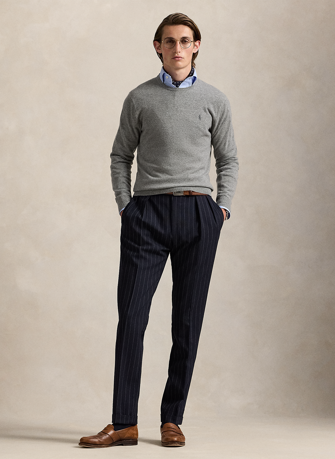 Gestreepte wollen trui POLO RALPH LAUREN Grijs