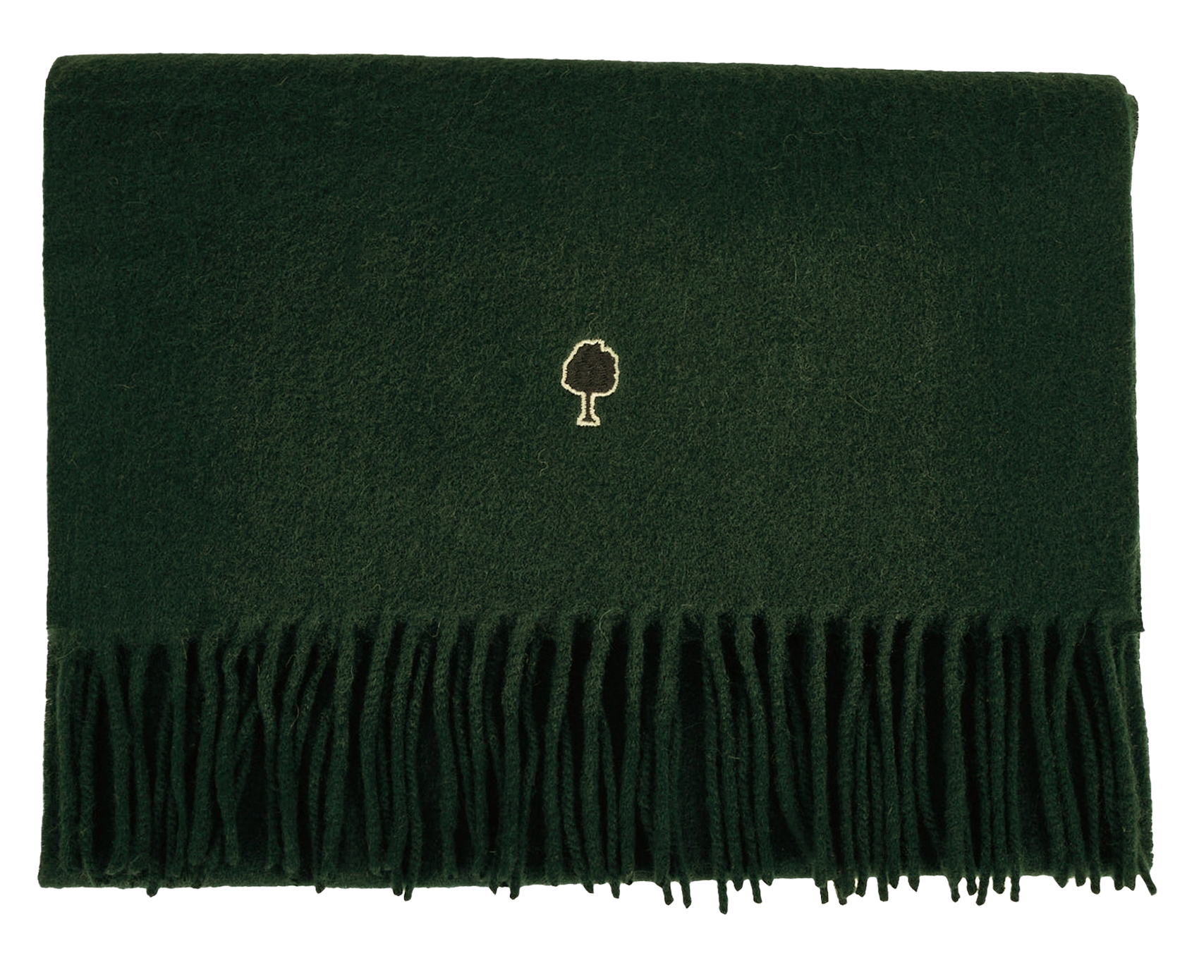 Echarpe unie à logo brodé en laine et cachemire FAGUO Vert