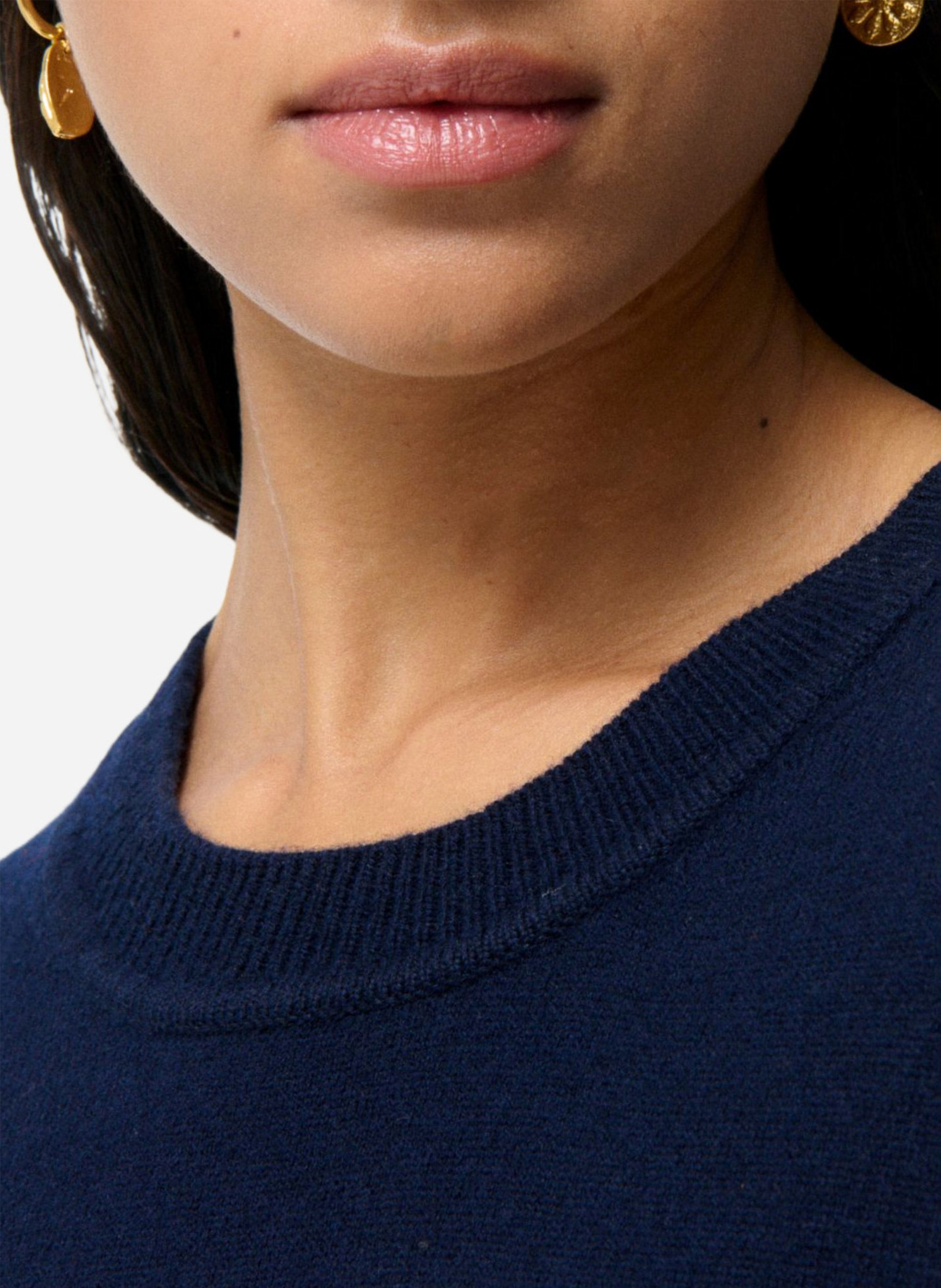 Short round-neck merino wool dress VANESSA BRUNO Blue