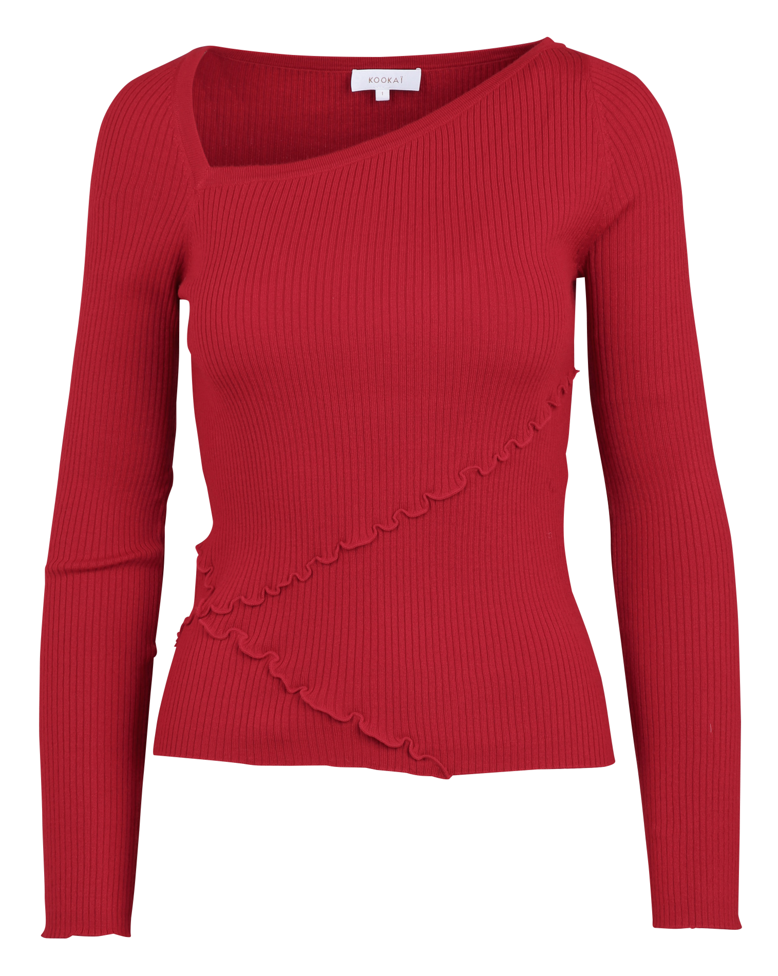 Pullover mit asymmetrischem Kragen KOOKAI Rot