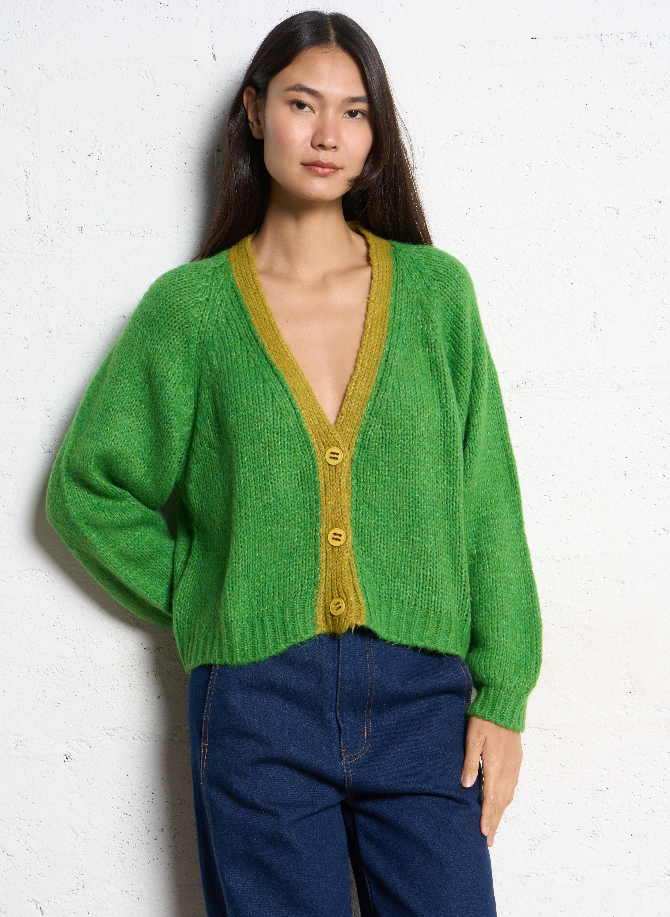 Gilet oversize col V DR BLOOM Vert