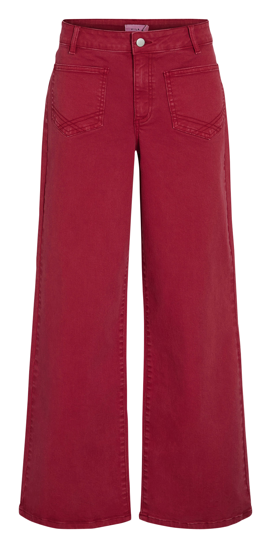 Jean large en coton mélangé VILA Rouge