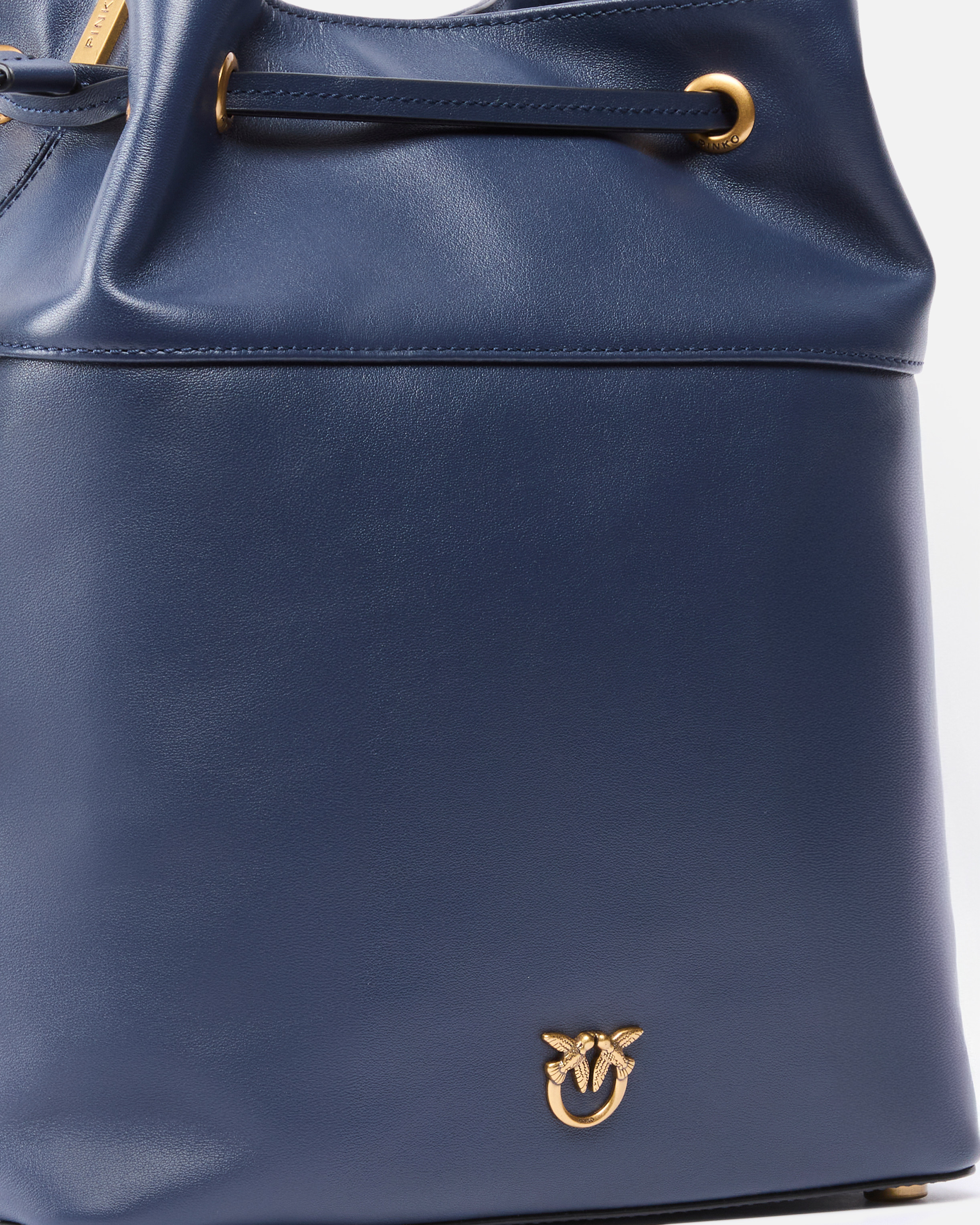 Sac seau porté épaule en cuir avec logo love birds PINKO Multicolore