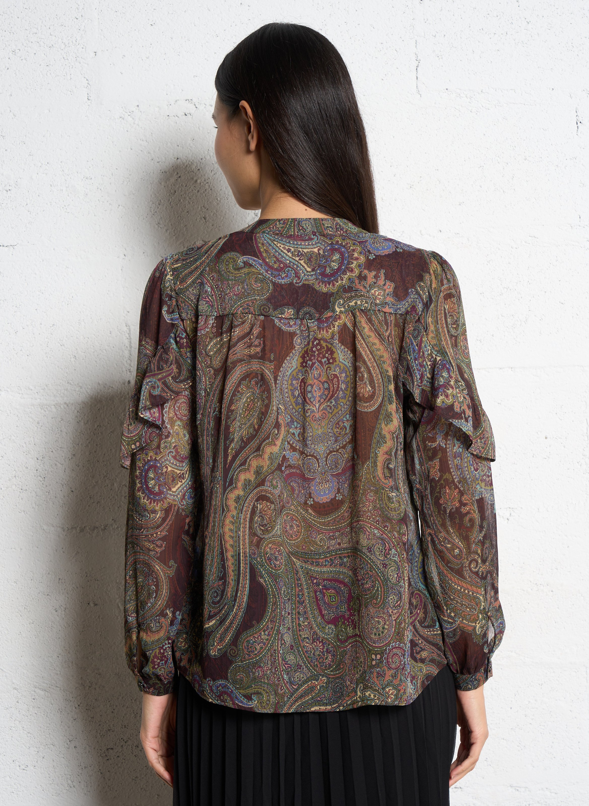 Loose-fit printed blouse SUD EXPRESS Brown