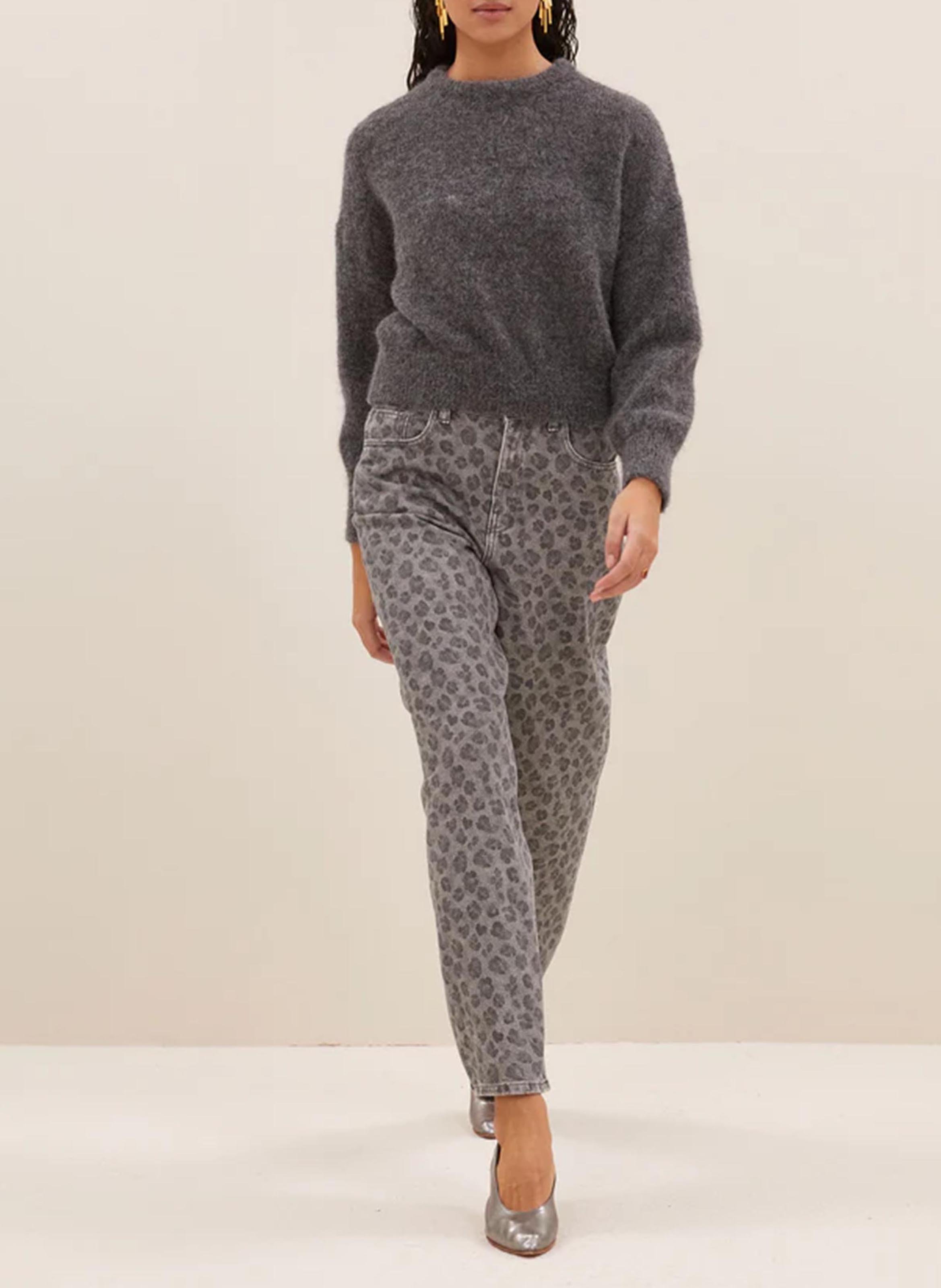 Wide jacquard trousers BY BAR Grey