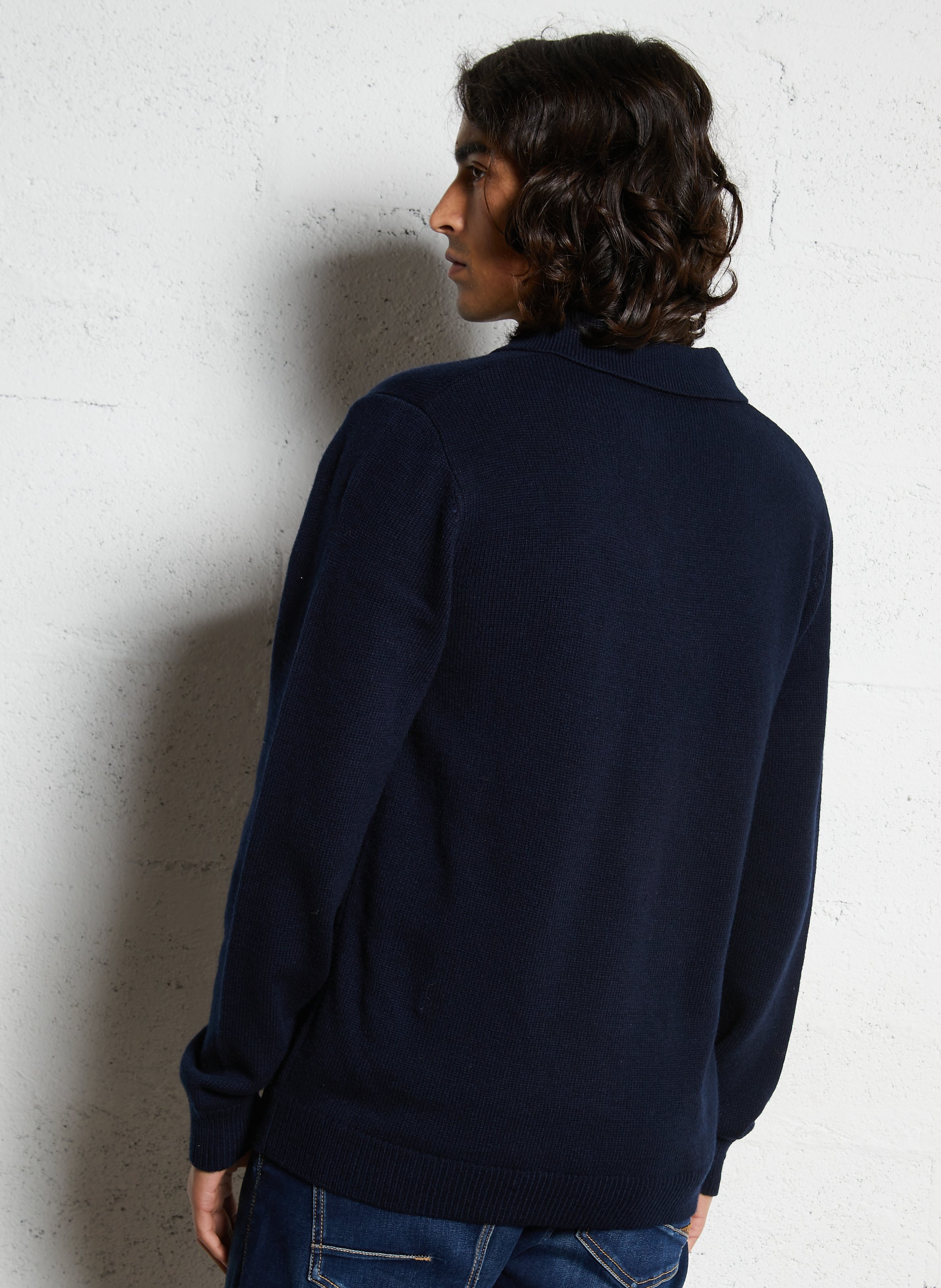 Pull col polo LE TEMPS DES CERISES Bleu