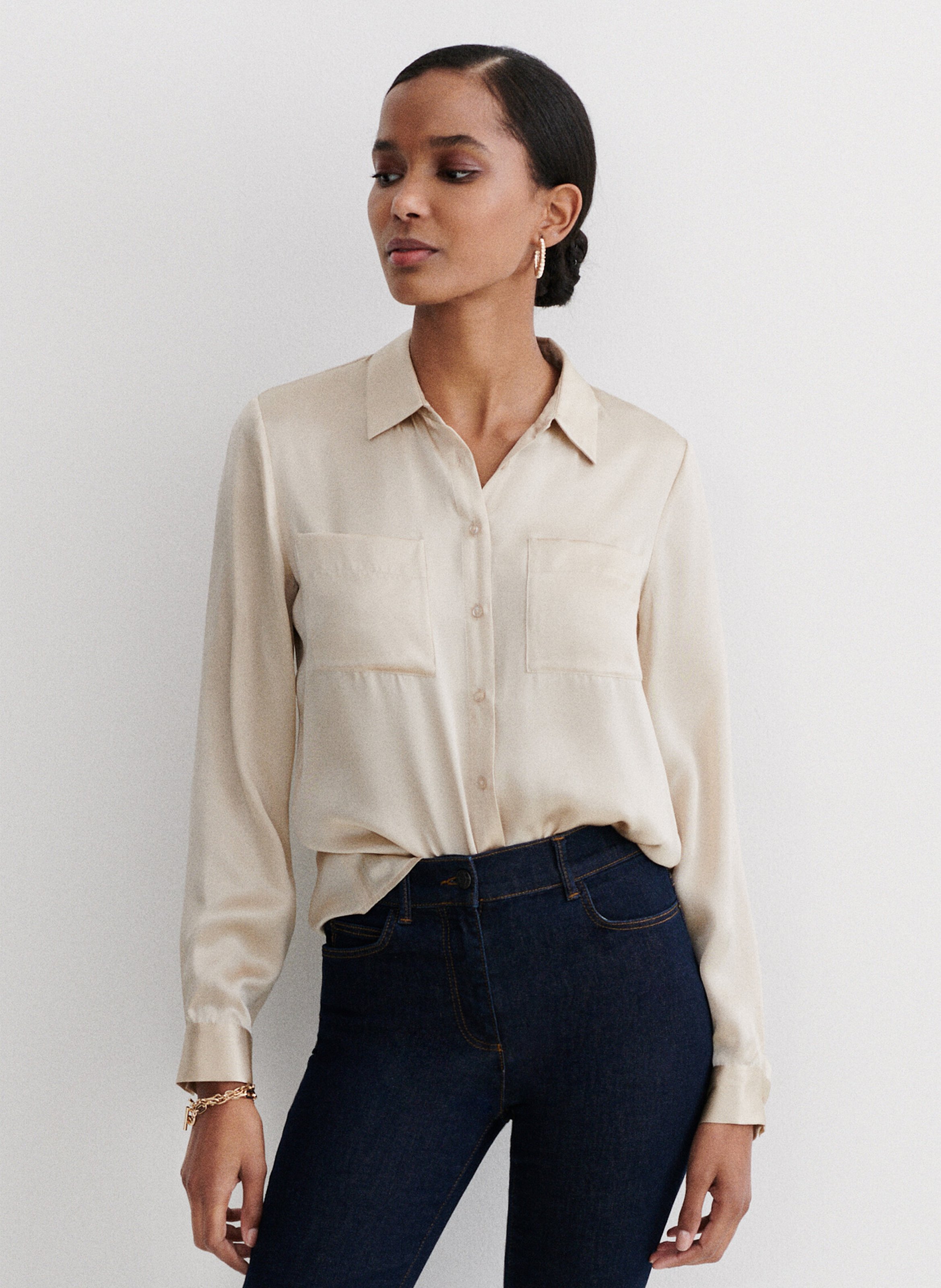 Chemise en soie col classique CAROLL