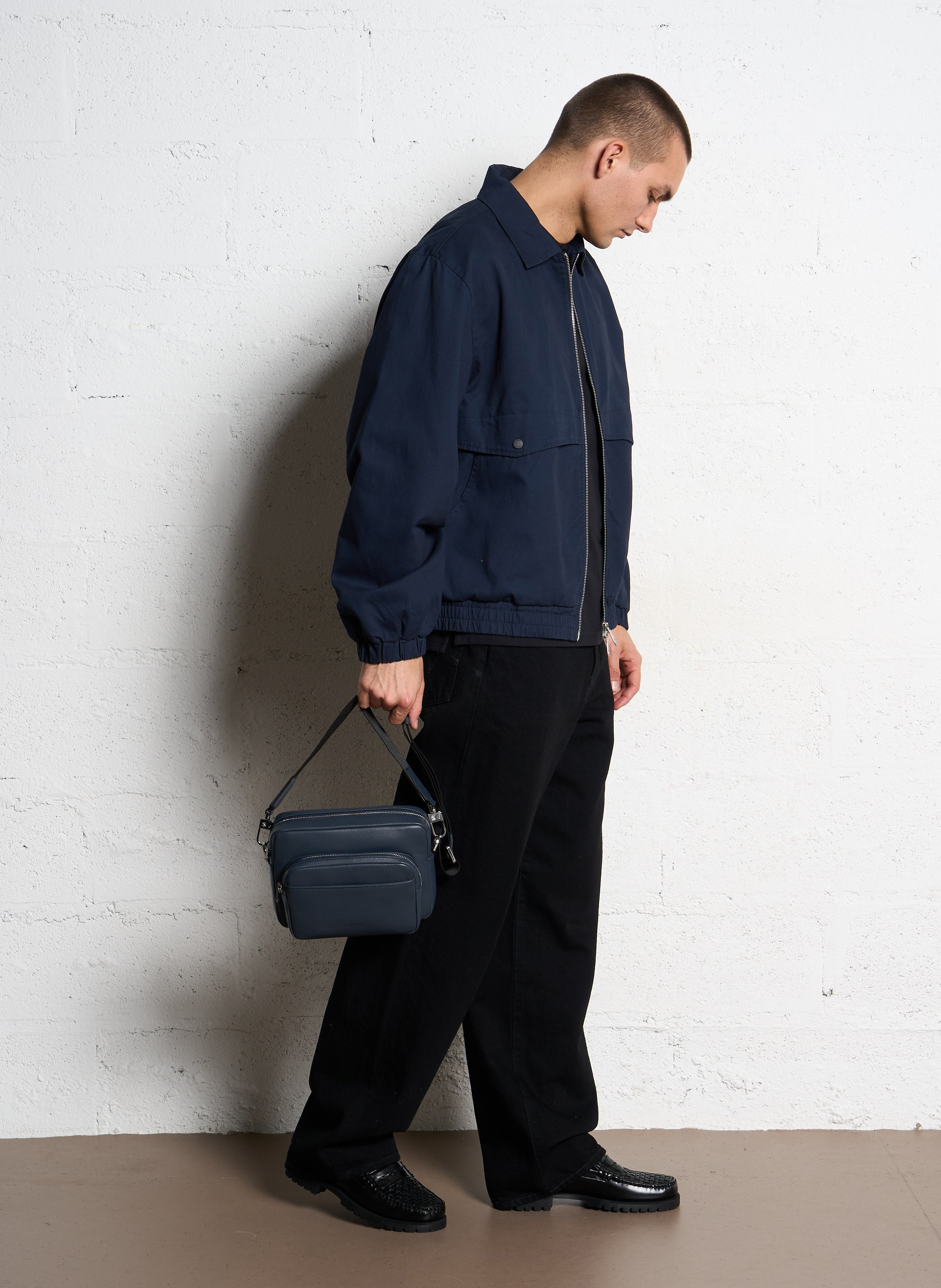 Leren crossbodytas  LE TANNEUR Blauw