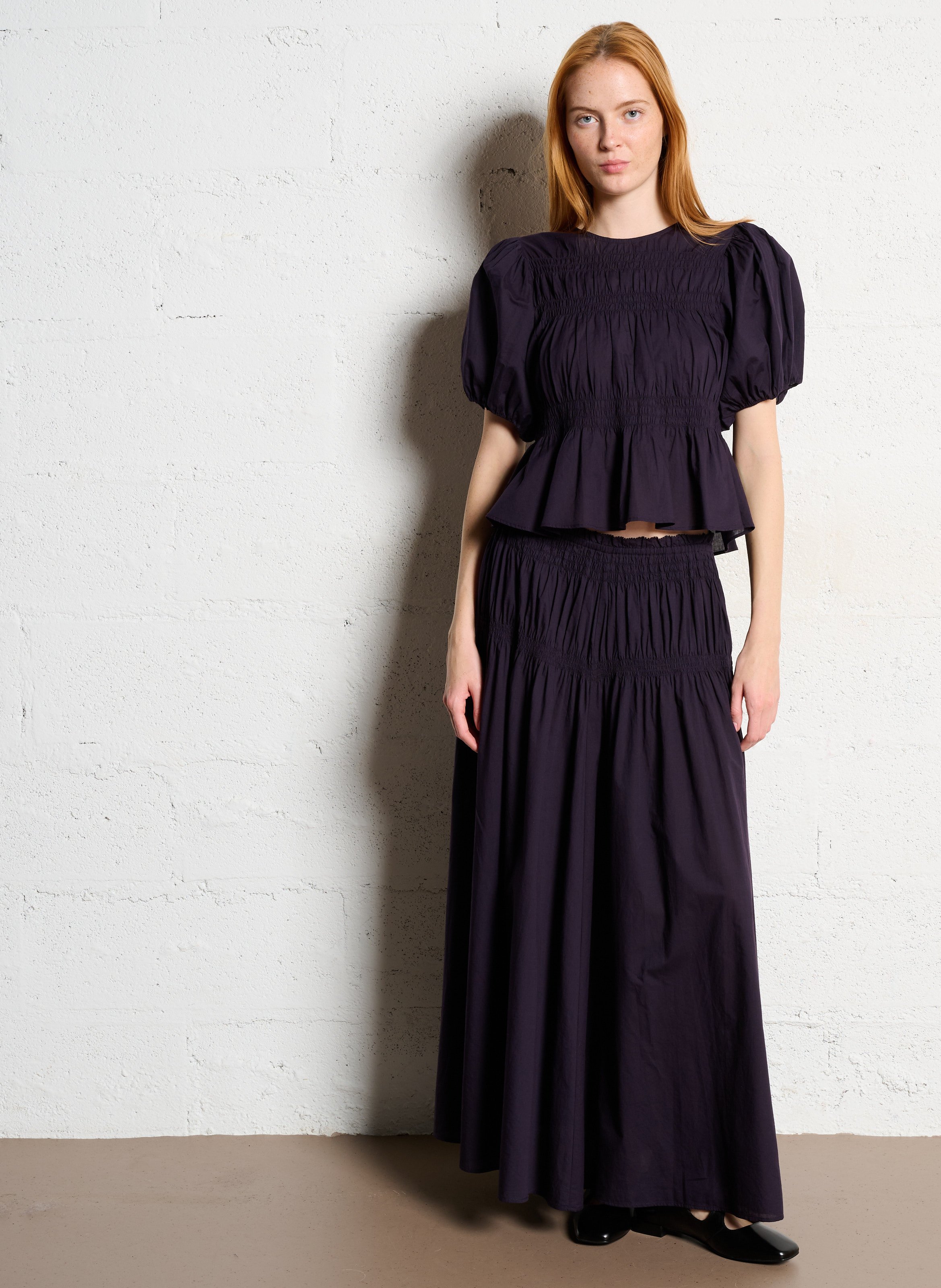 Lange, uitlopende, katoenen rok ANTIK BATIK Blauw