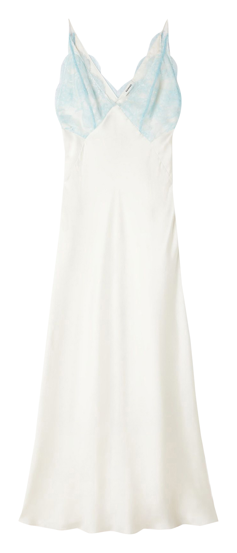 Robe longue col V SANDRO Beige