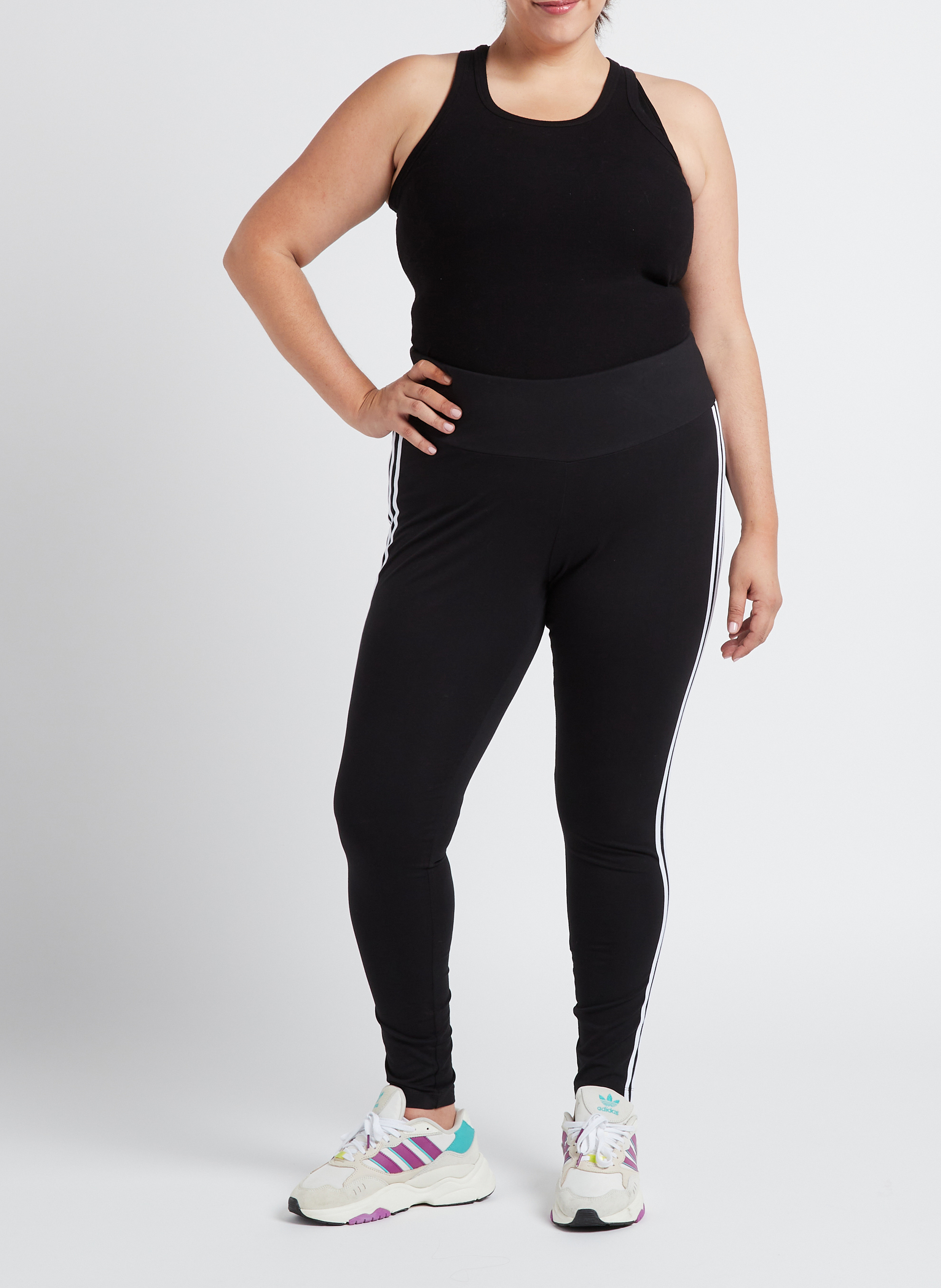 Cotton sports leggings ADIDAS Black