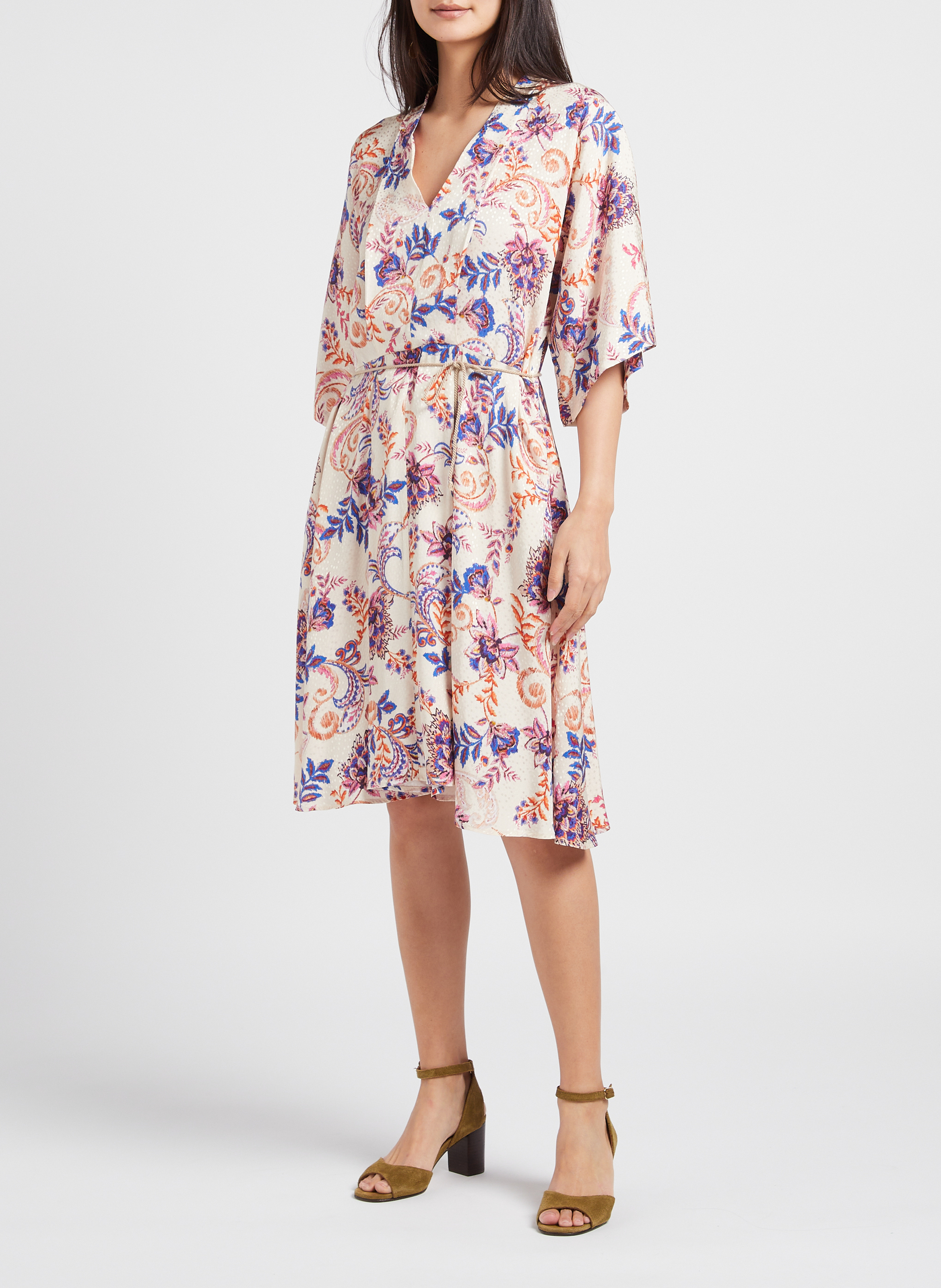 Robe courte évasée à imprimé ATTIC AND BARN Multicolore