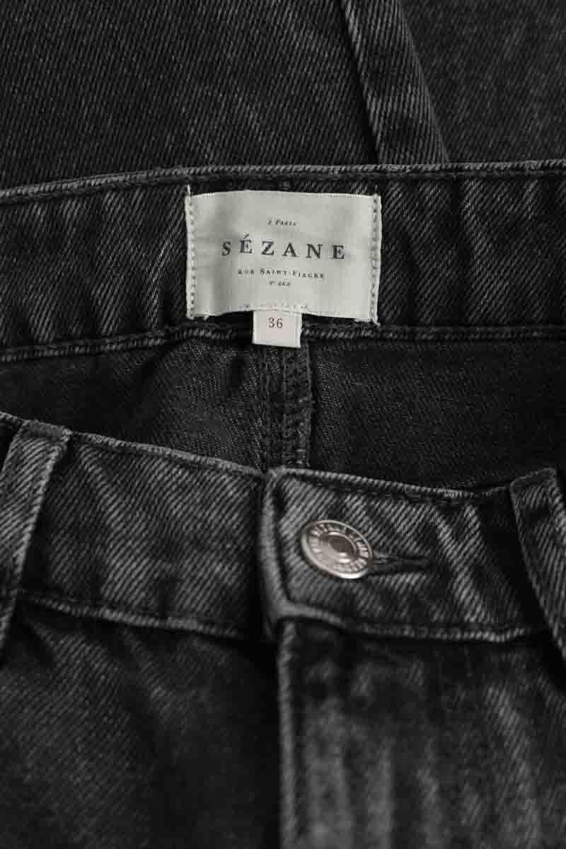 Straight cotton-blend pants SEZANE - Seconde main Grey