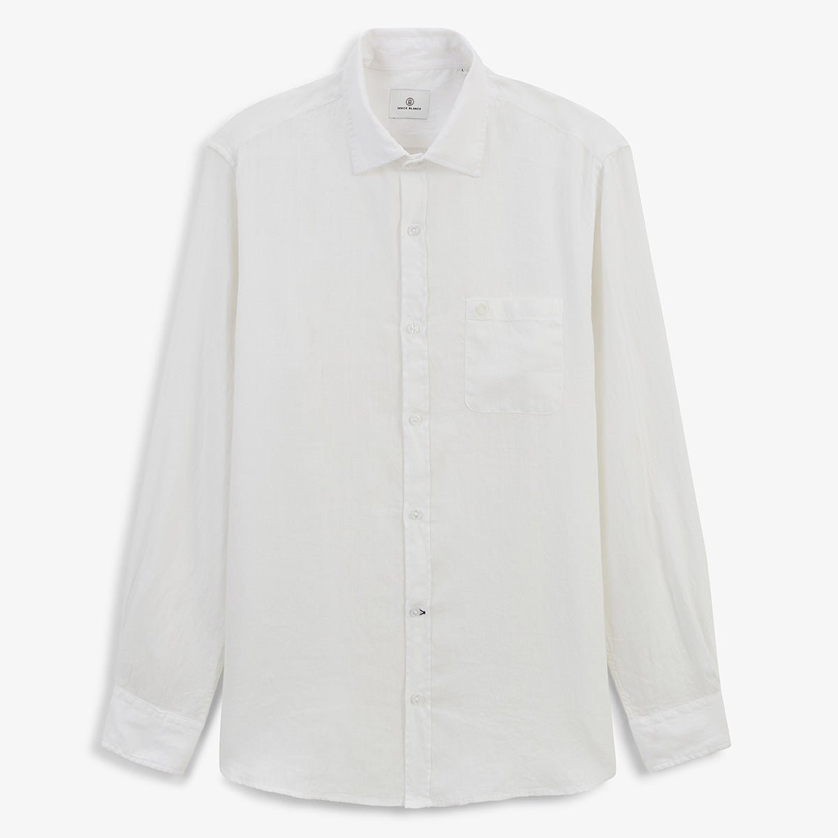 Solid long-sleeve linen shirt SERGE BLANCO White