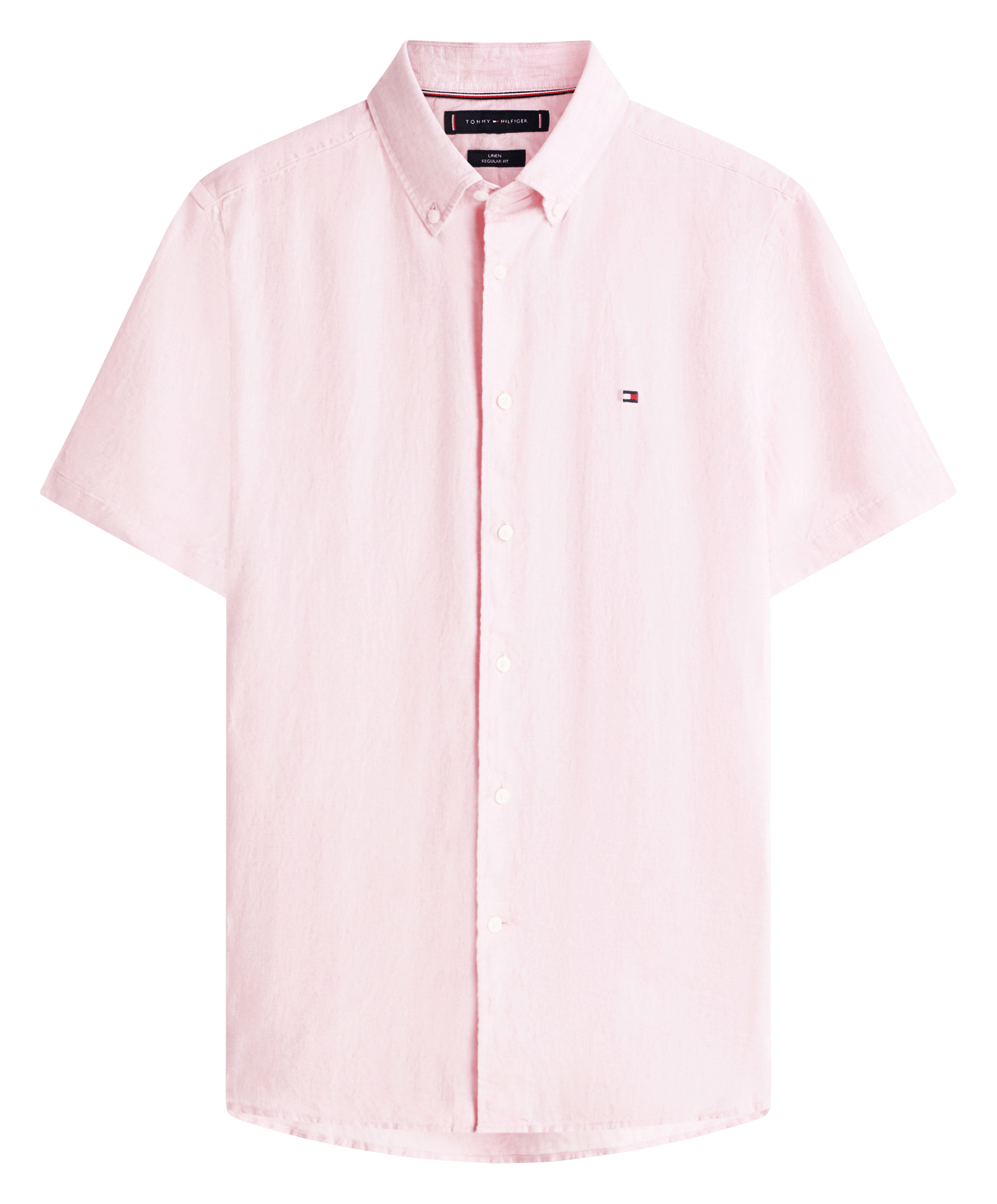 Chemise droite col classique en lin TOMMY HILFIGER Rose