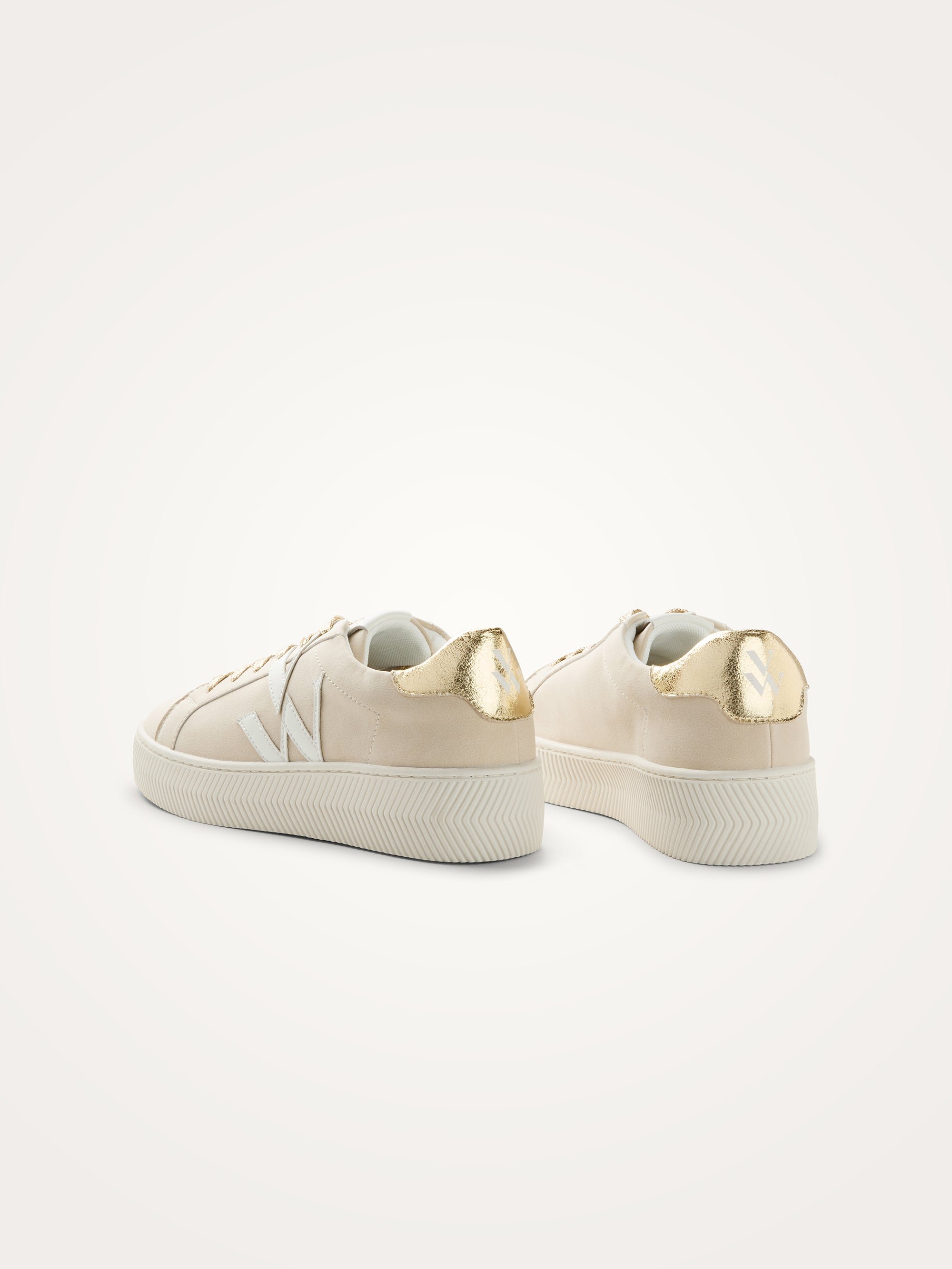 Monogram sneakers with chevron sole. VANESSA WU Beige
