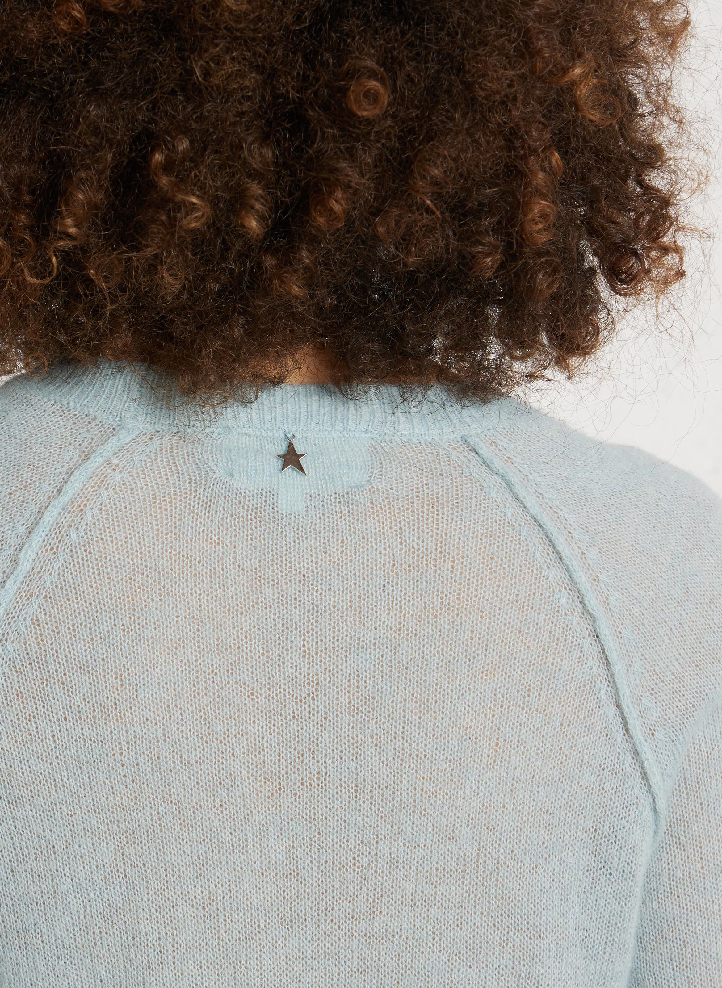 Pull droit col rond en laine mélangée SUD EXPRESS Bleu